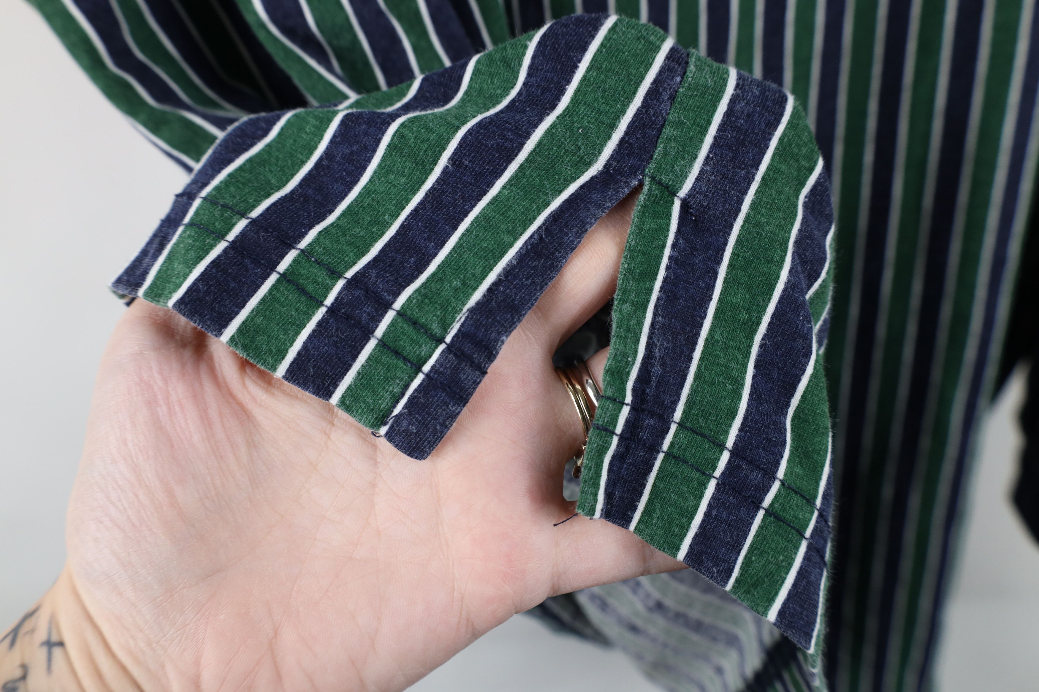 Vintage Vintage 90s Streetwear Striped Long Sleeve Henley T-Shirt Size US XXL / EU 58 / 5 - 8 Thumbnail