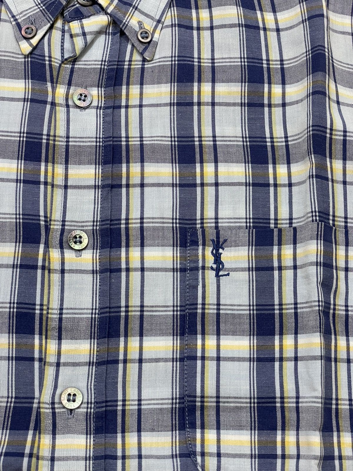 Yves Saint Laurent Vintage YSL Archival Plaid Short Shirt Y2K ifsix LGB Japan Size US L / EU 52-54 / 3 - 3 Thumbnail