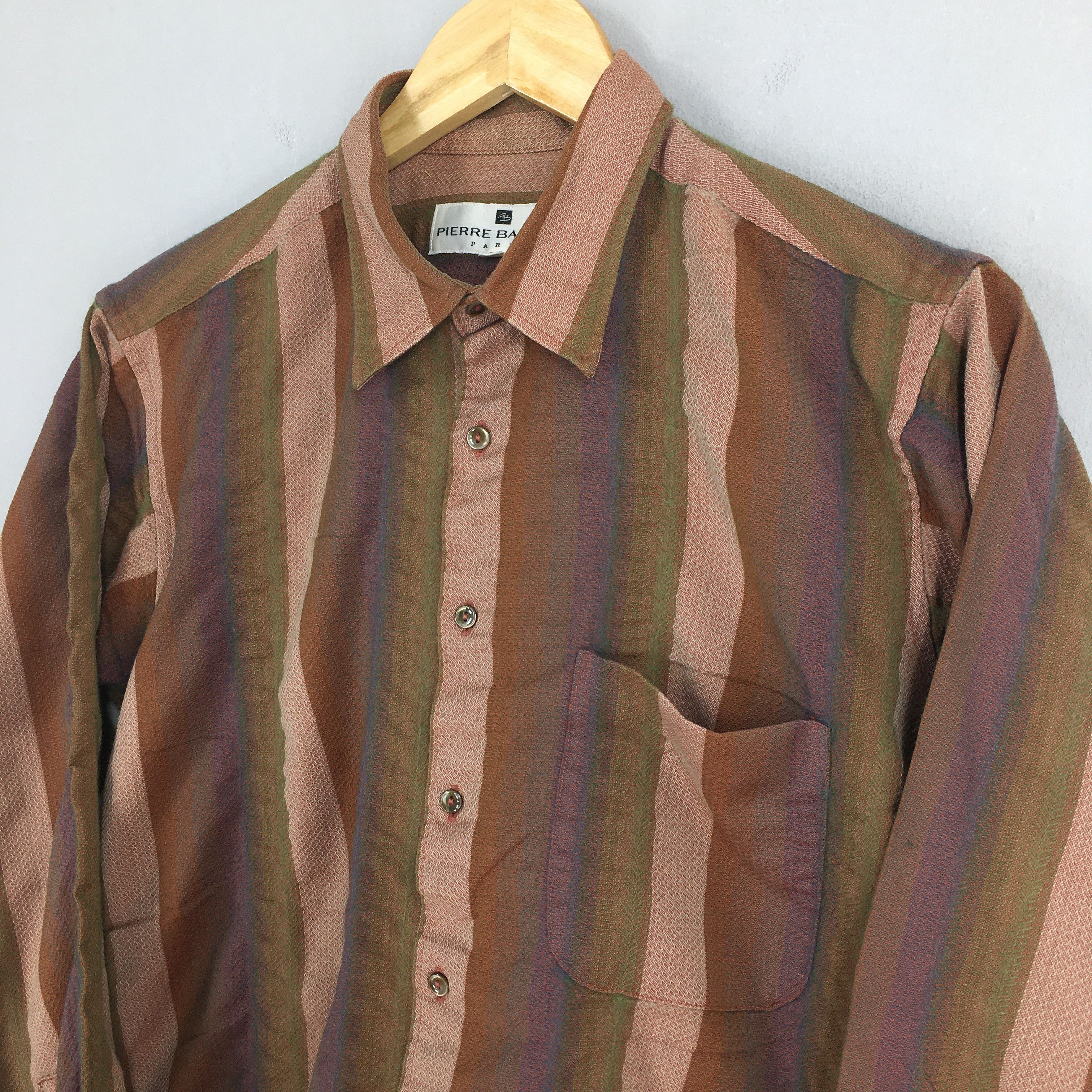 Designer × Pierre Balmain Pierre Balmain Paris Stripes Wool Flannel Shirt Large Size US L / EU 52-54 / 3 - 3 Thumbnail