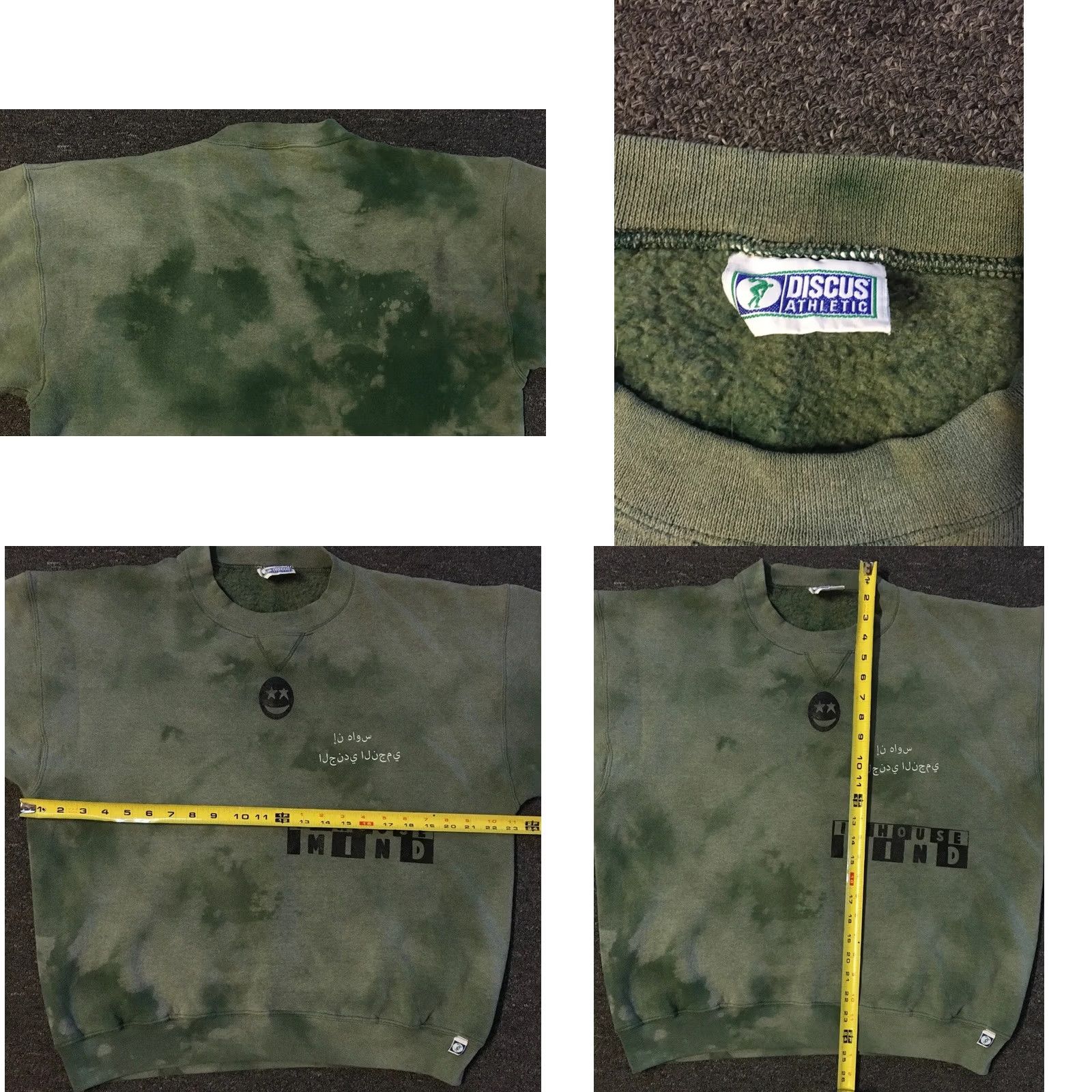 Vintage VINTAGE 90s Discus Inhouse Mind Faded Acid Washed Sweatshirt M USA Surf Skate Grunge Vaporwave Beach OP Hoodie Men Green Size M Size US M / EU 48-50 / 2 - 8 Thumbnail