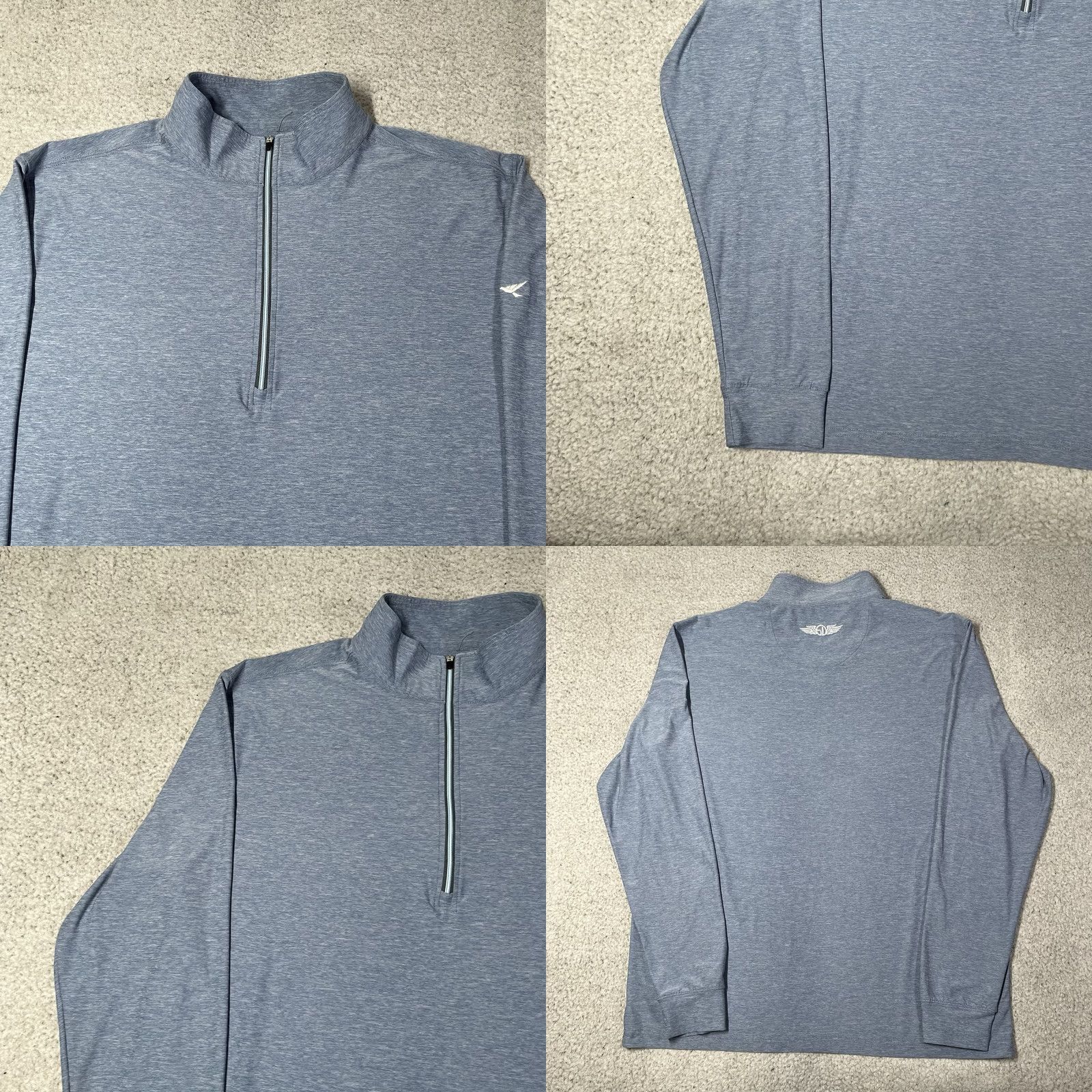 Vintage Straight Down 1/4 Zip Pullover Mens Lightweight Stretch Performance Long Sleeve Shirt Size US L / EU 52-54 / 3 - 8 Thumbnail