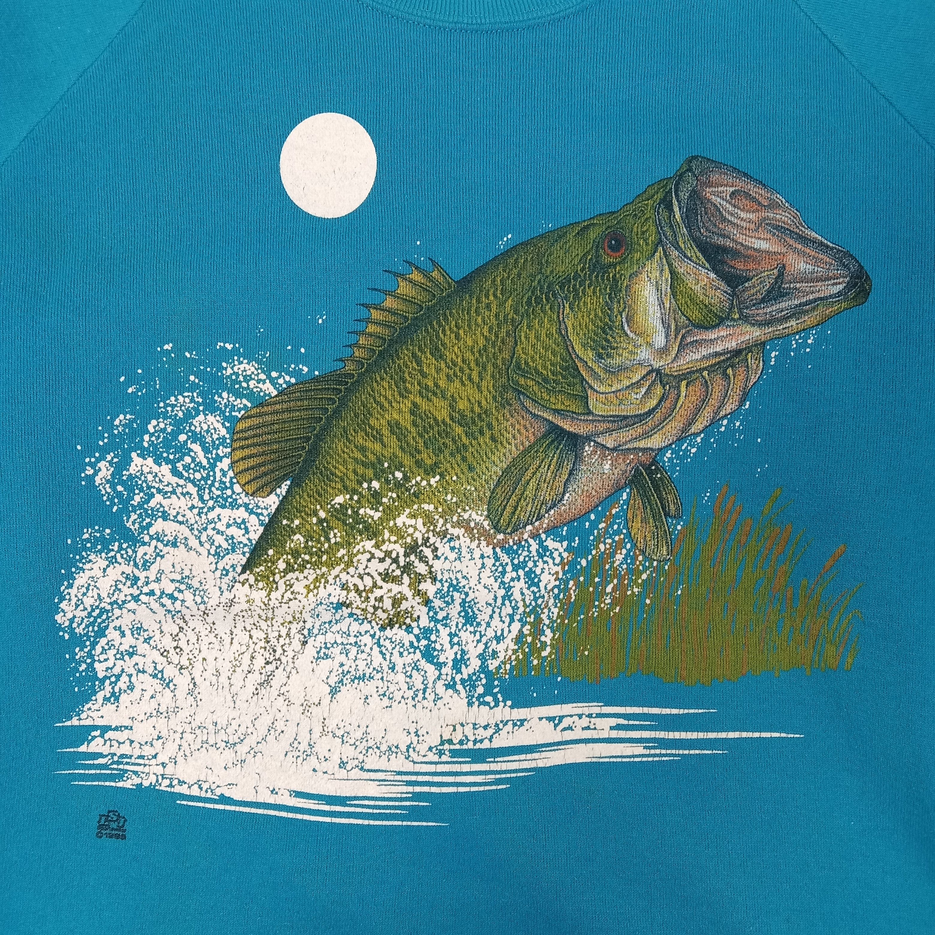 Vintage Fish Art American Fishing Style Sweatshirt C225N3 Size US M / EU 48-50 / 2 - 2 Thumbnail