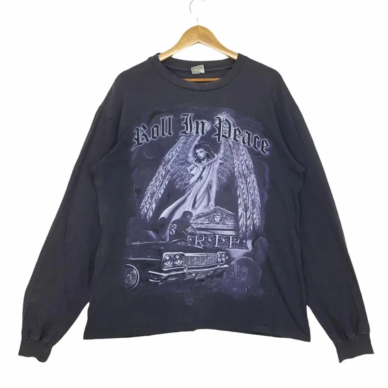 Rap Tees × Vintage Vintage 90' OG Rollin Hard Hip Hop Rap Gangsta Tee Shirt Size US L / EU 52-54 / 3 - 1 Thumbnail
