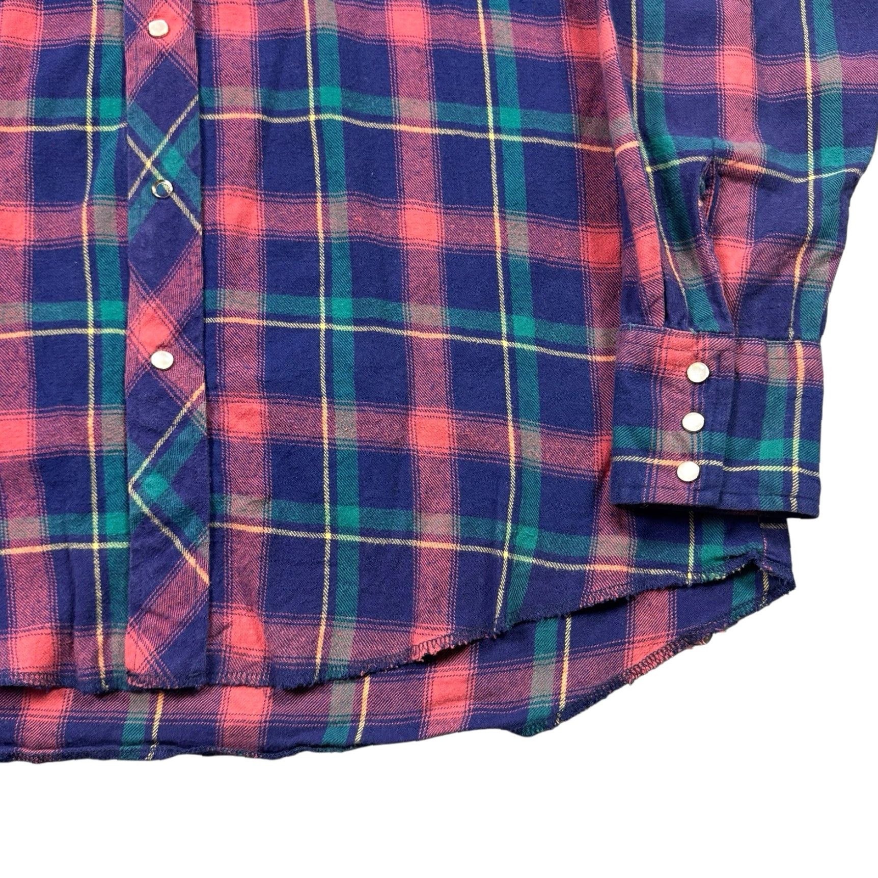 Wrangler VINTAGE Wrangler Pearl Snap Flannel Shirt Womens XL Western Plaid Cowgirl Size XL / US 12-14 / IT 48-50 - 3 Thumbnail