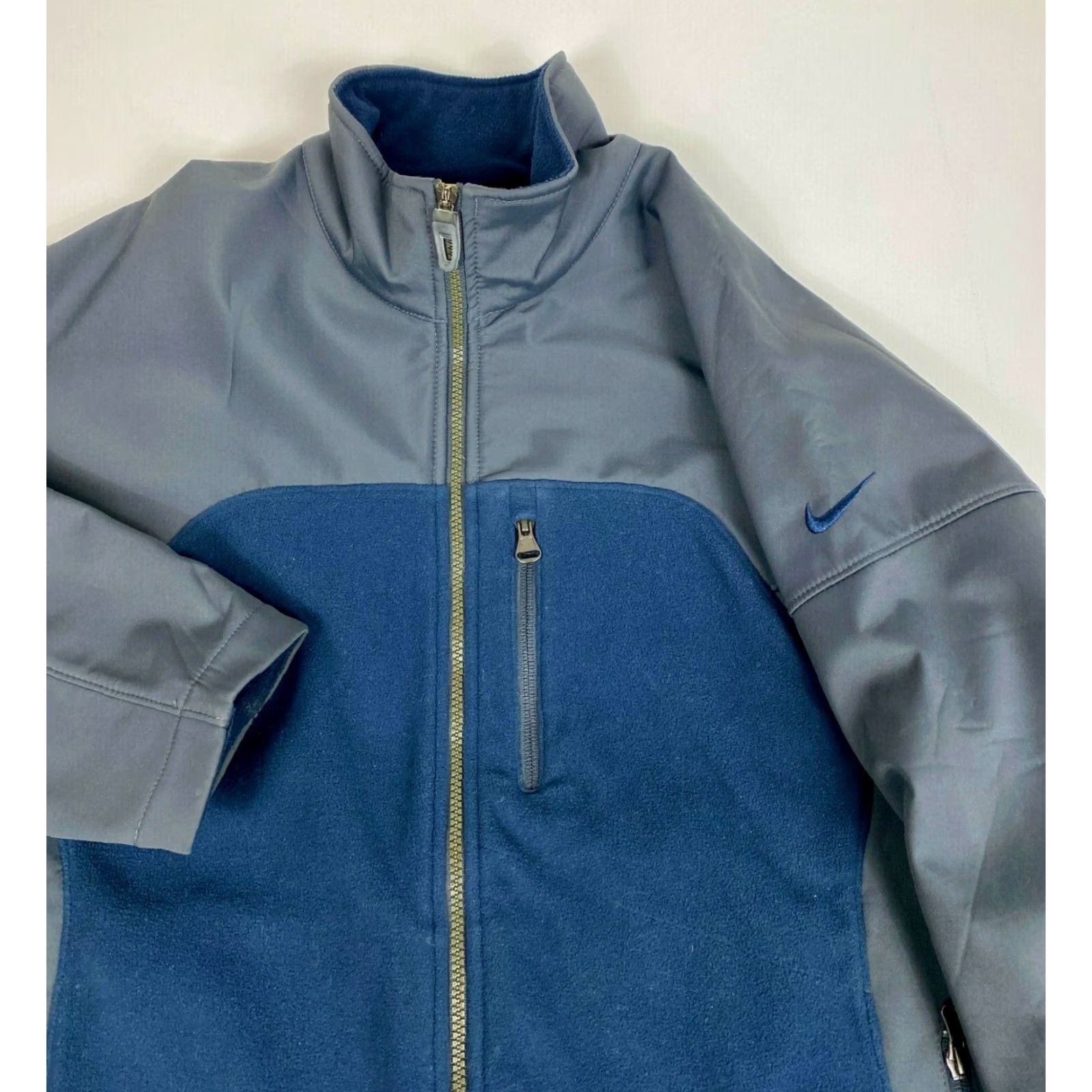 Nike Nike Vintage Fleece Full Zip Jacket Mens L Gray & Blue Y2K Soft Shell Mid-Length Redundant? Size US L / EU 52-54 / 3 - 5 Thumbnail