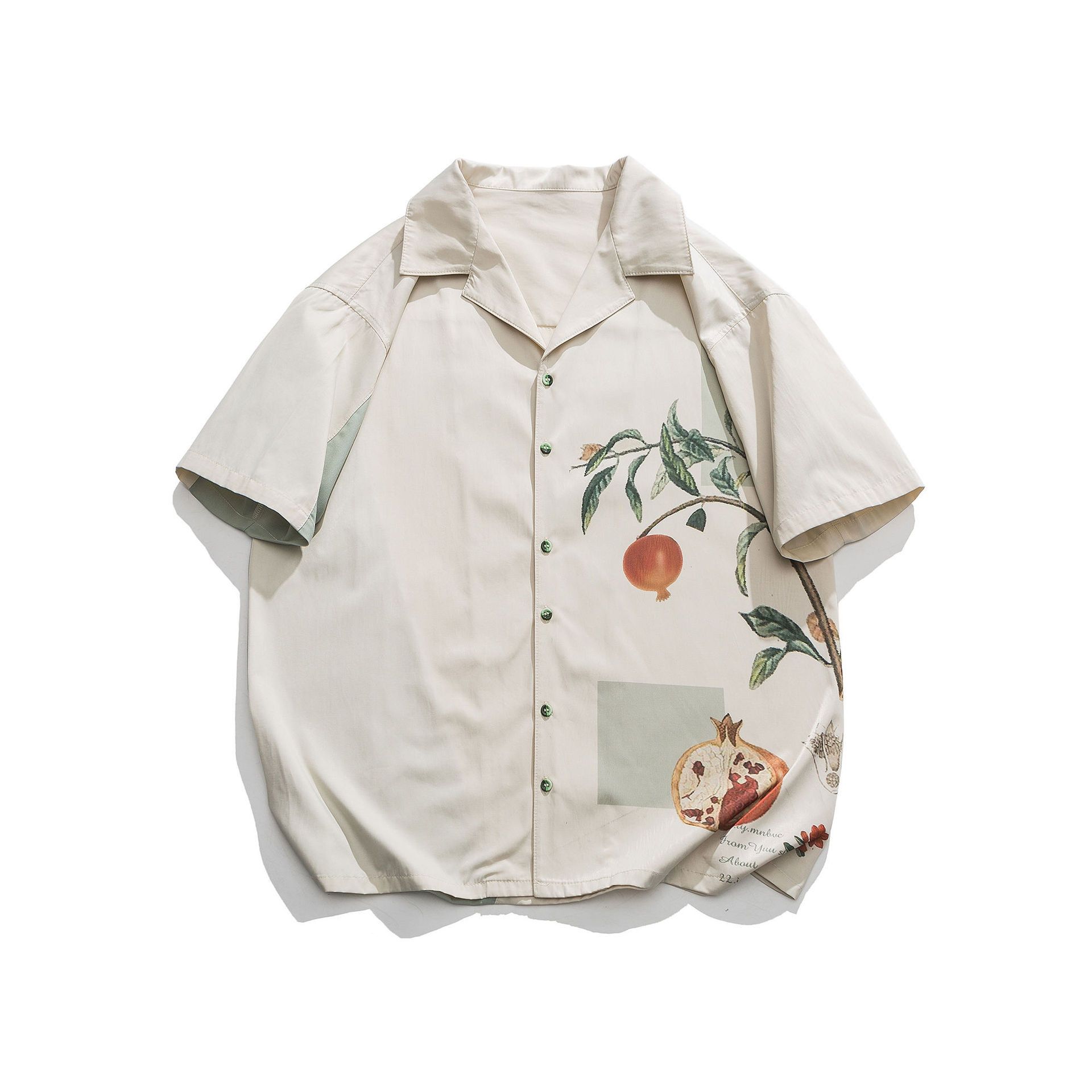 Japanese Brand × Vintage Japanese retro loose casual pomegranate print shirt Size US M / EU 48-50 / 2 - 1 Thumbnail