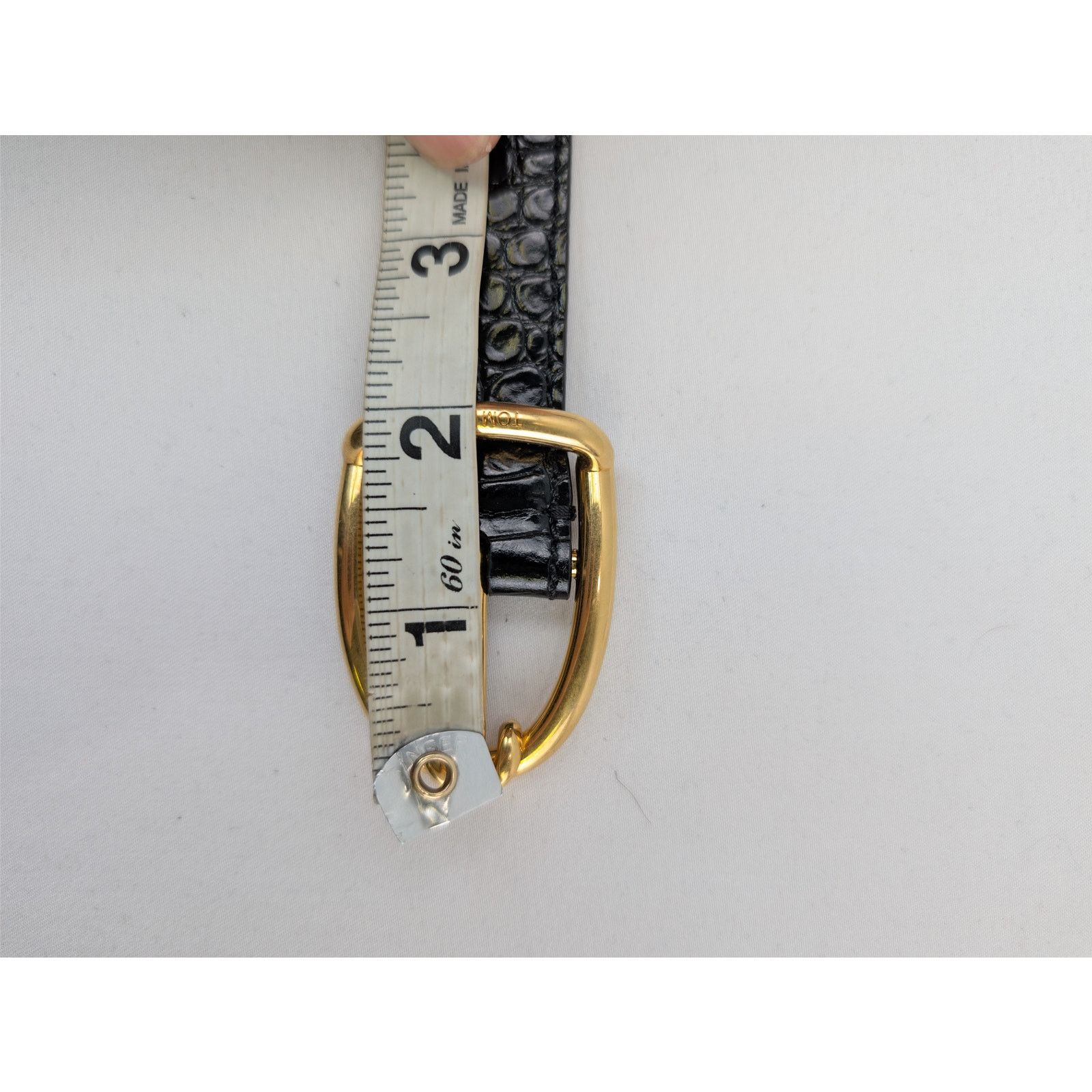Tom Ford o1rshd1 Size: 95 / crocodile-embossed patent leather belt Size 38 - 11 Thumbnail