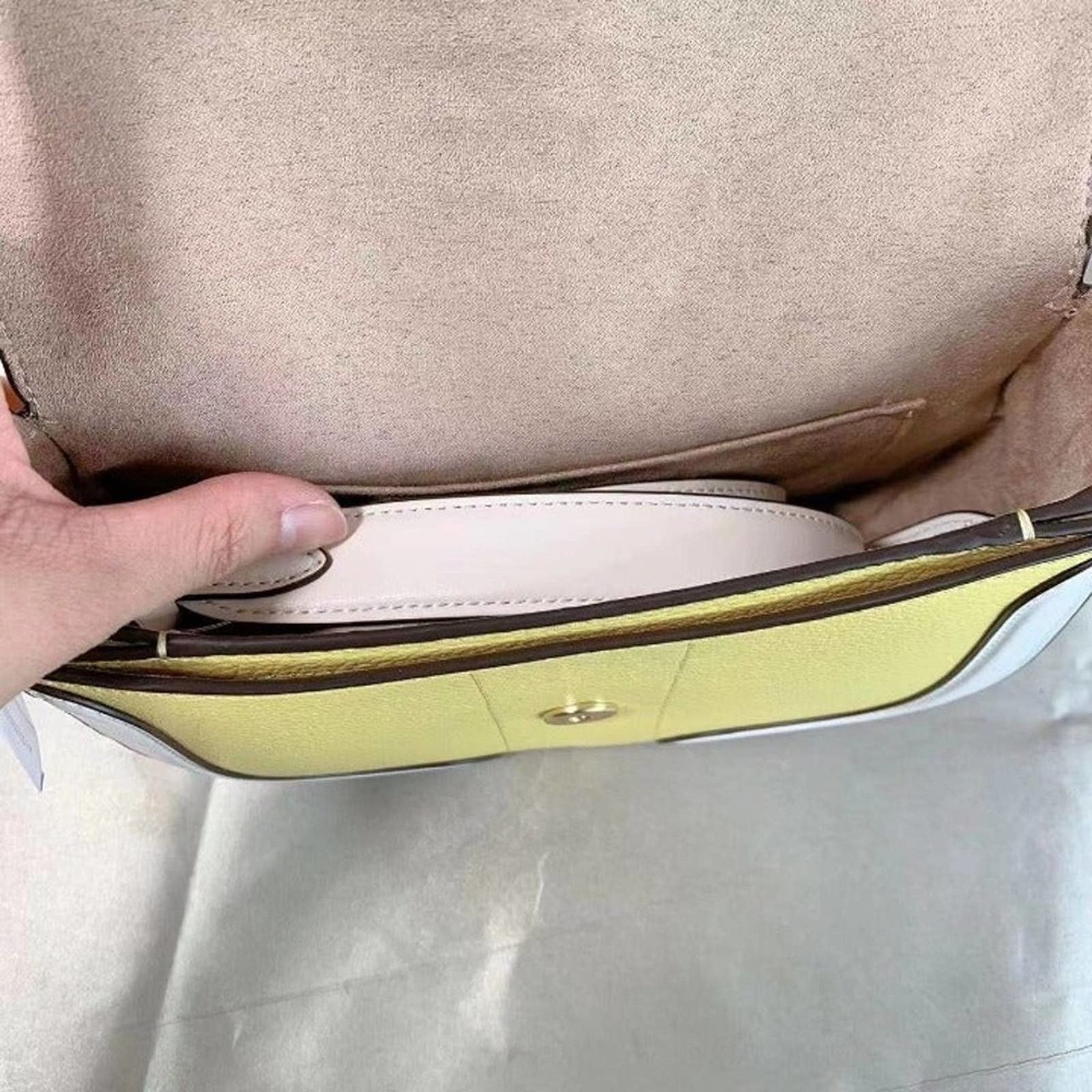 Coach COACH C8296 GEORGIE SADDLE BAG IN COLORBLOCK GOLD YELLOW Size ONE SIZE - 4 Thumbnail