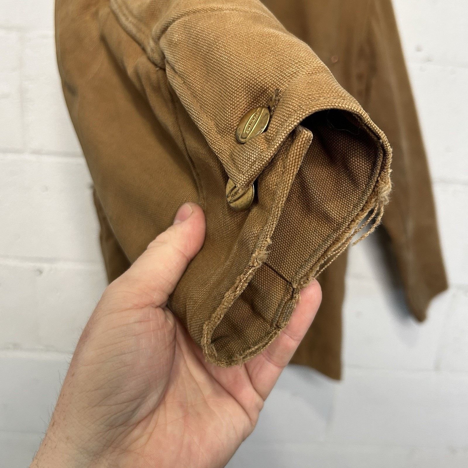 Carhartt Vintage 1960s Carhartt Blanket-Lined Chore Coat “Tan” Big C Size US L / EU 52-54 / 3 - 9 Thumbnail