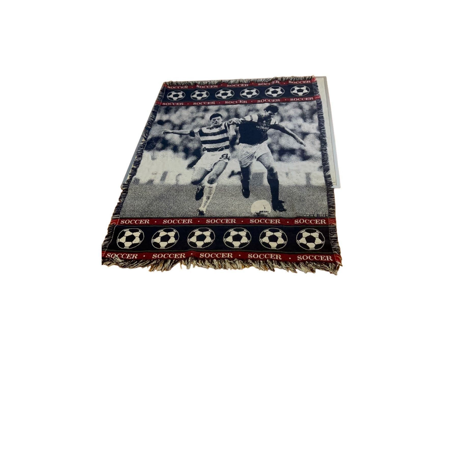 Vintage Vintage 90s Soccer MWW 1993 Tapestry Blanket Size ONE SIZE - 10 Thumbnail