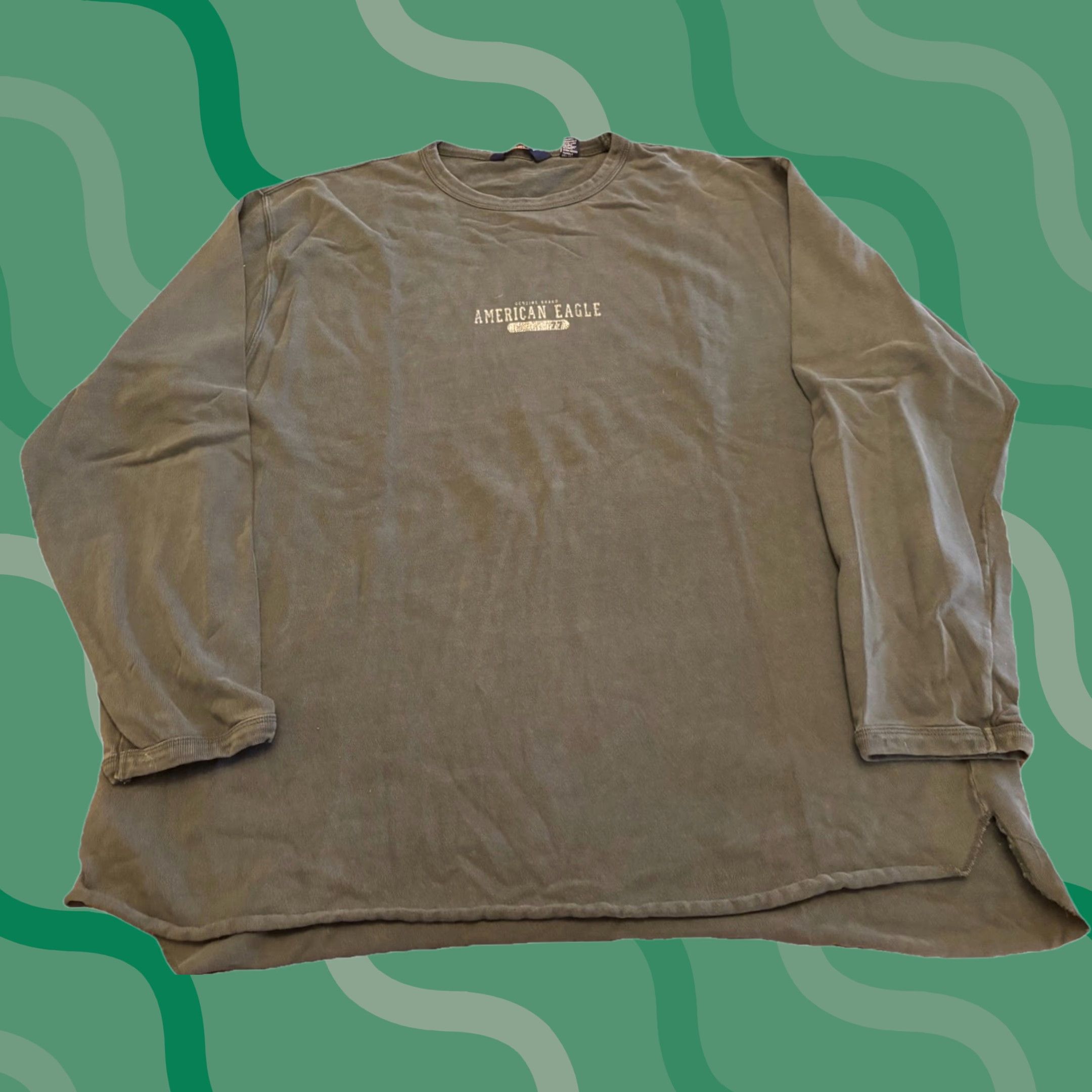 American Eagle Outfitters VINTAGE American Eagle Outfitters Military Long Sleeve Shirt Mens L Green 2000s USA Logo Graphic Print Crew Neck Shirt Mens Regular Size L Size US L / EU 52-54 / 3 - 1 Thumbnail
