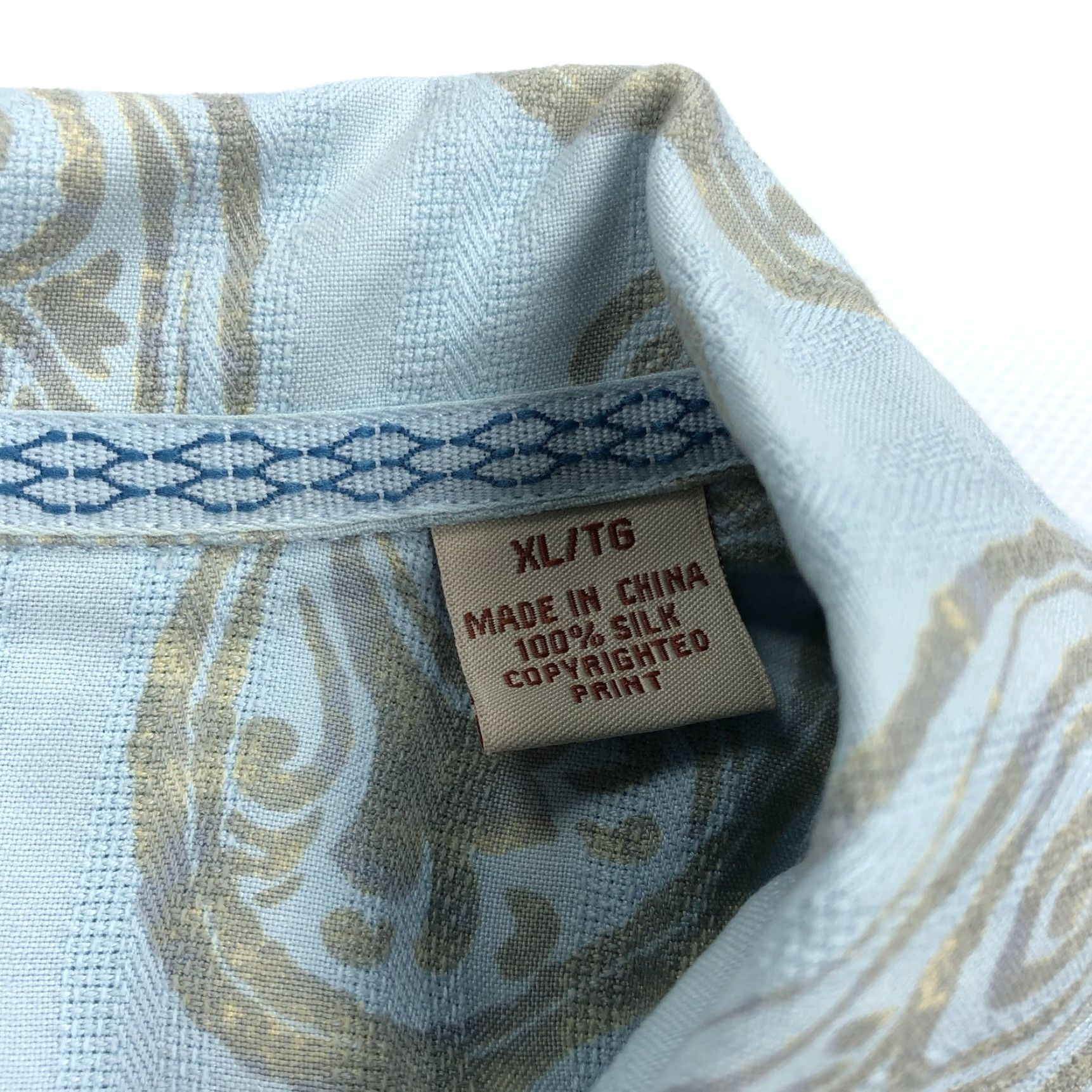 Tommy Bahama Tommy Bahama Men’s XL Blue Paisley Silk Shirt Short Sleeve Button-Down Collared Beach Tropical Size US XL / EU 56 / 4 - 6 Thumbnail