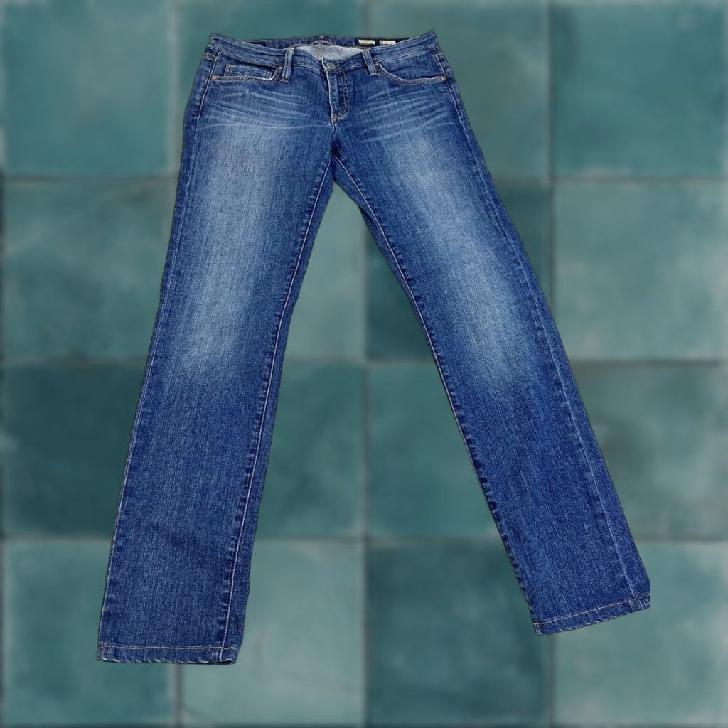 Denime Bluer Jeans Women 30 Blue Denim Made in USA Taper Work Skinny Stretch Pants Size 30" / US 8 / IT 44 - 1 Thumbnail