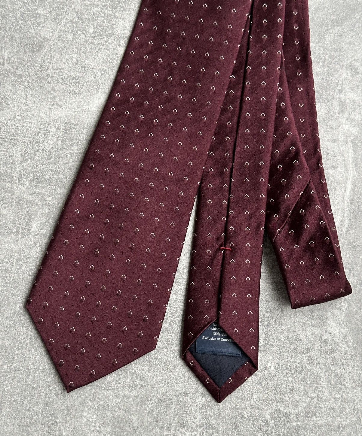 Hackett Hackett London Tie Burgundy 100% Silk Size ONE SIZE - 2 Thumbnail