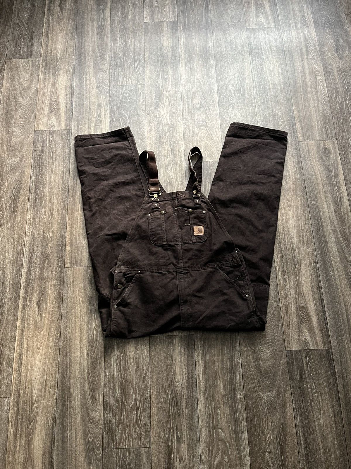 image of Carhartt Dark Brown Overalls, Men's (Size 38)