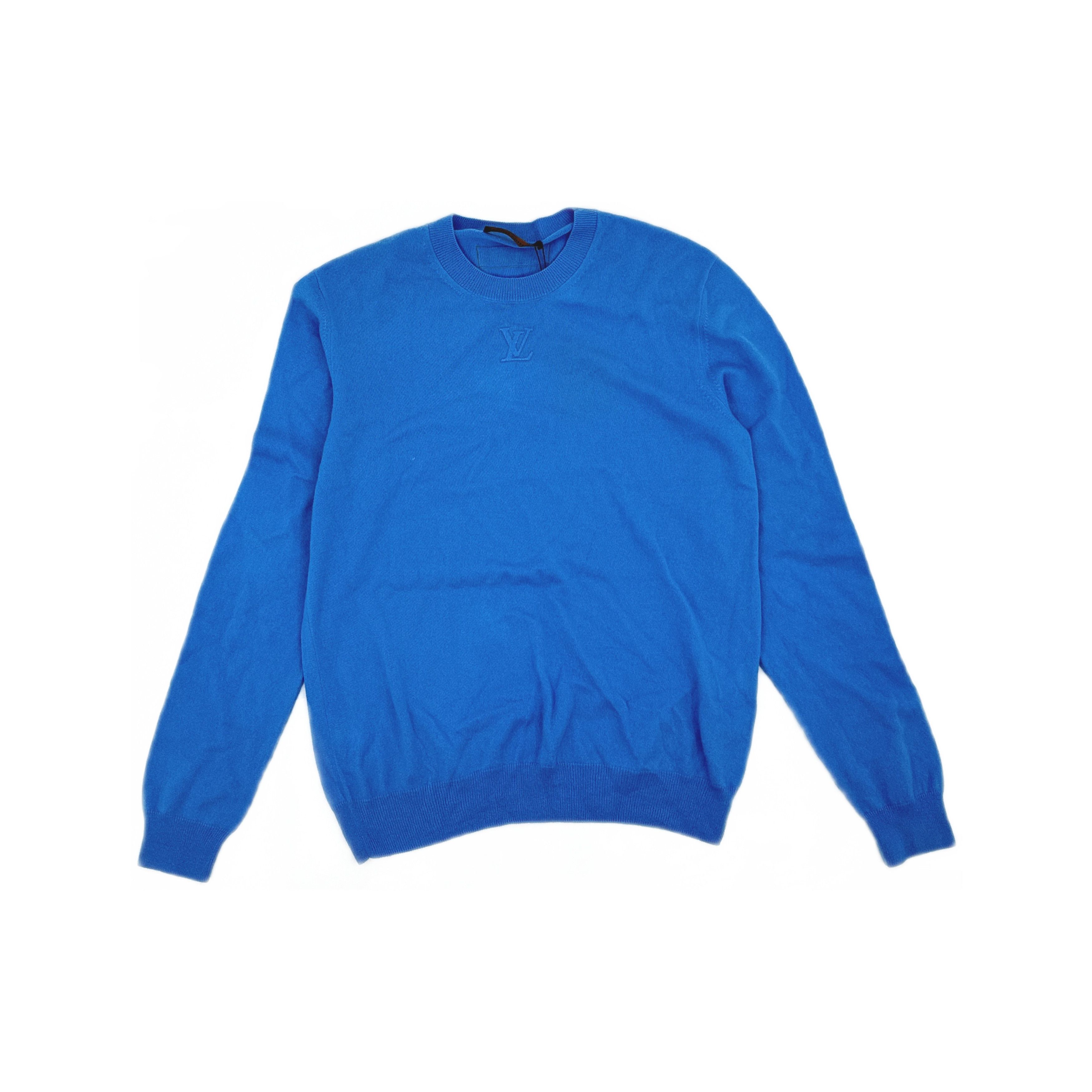 Louis Vuitton Louis Vuitton Blue Cashmere Logo Sweater XL Size US XL / EU 56 / 4 - 1 Thumbnail