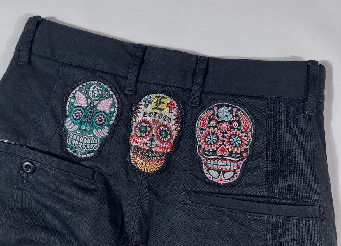 Eototo 2000s Japanese Eototo Mexican Skull Embroidery Cropped y2k Size US 30 / EU 46 - 3 Thumbnail