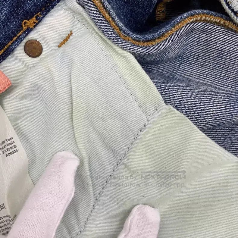 Acne Studios Acne Studios Blue washed destroyed denim wide-leg trousers Size US 30 / EU 46 - 9 Thumbnail