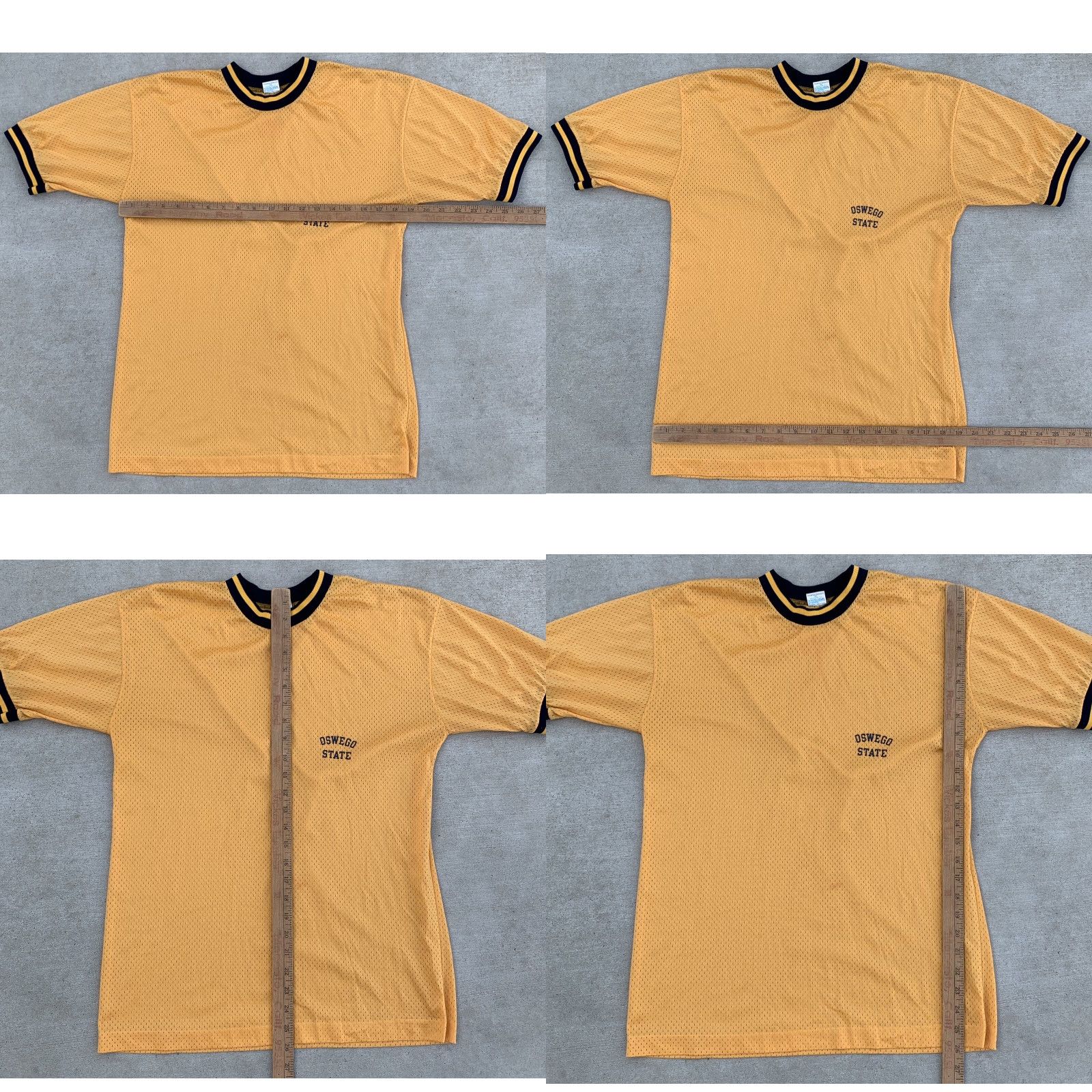 Champion VINTAGE Champion Oswego State Nylon Ringer Tee Graphic T Shirt Jersey Blue Bar L Shirt Men Yellow 1970s Women? Size US L / EU 52-54 / 3 - 11 Thumbnail