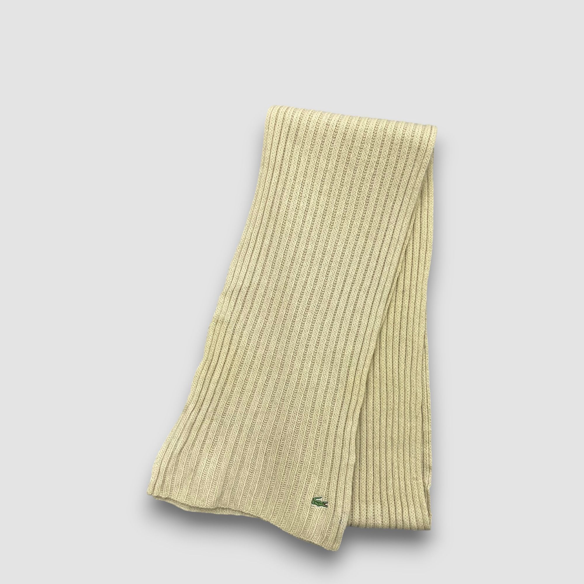 Lacoste Vintage Lacoste Scarf Muffler Wool Ribbed Knit Scarves Size ONE SIZE - 3 Thumbnail