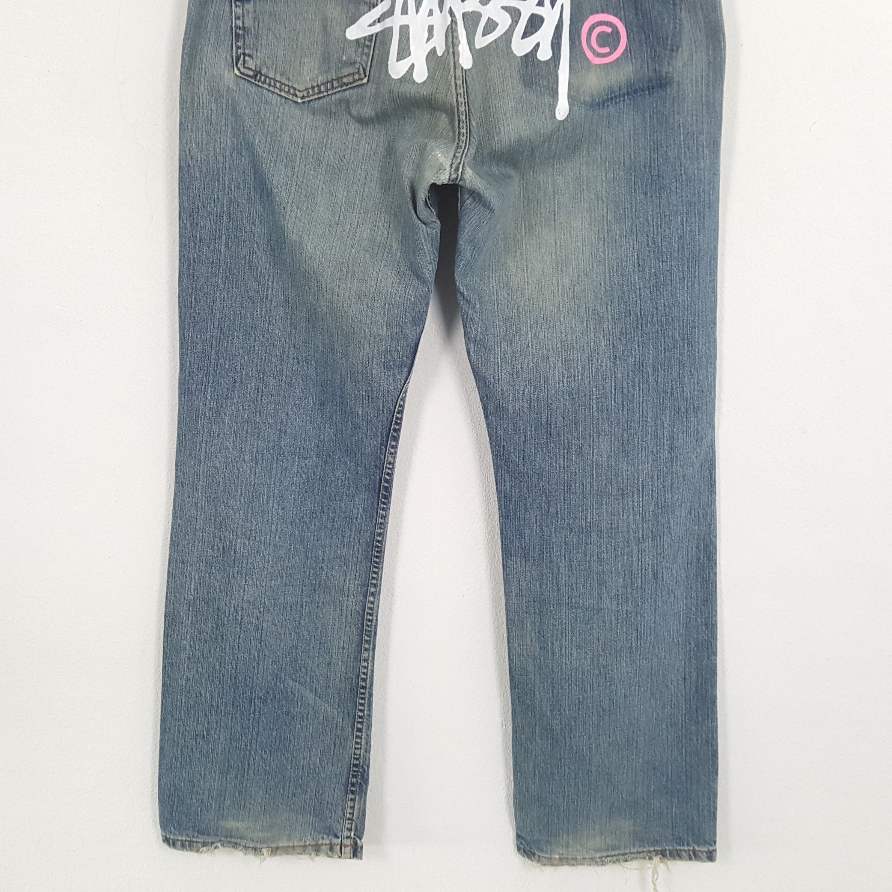 Stussy STUSSY Streetwear Skateboard Style Custom Art Jeans Size US 35 - 3 Thumbnail