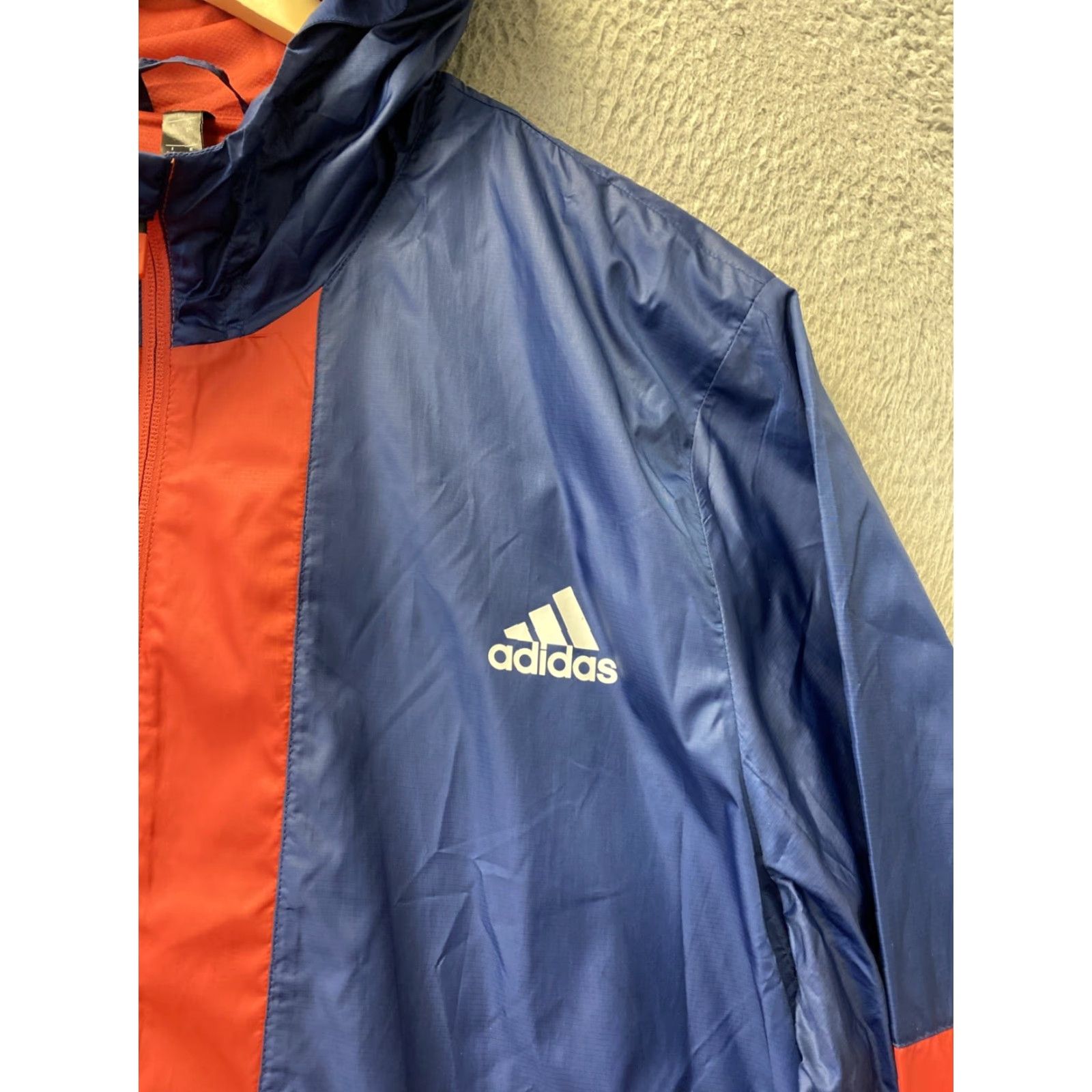 Adidas Adidas Windbreaker Rain Jacket Men 2XL Navy Red Multicolor Water-Resistant Rain Coat 90s? 15426 Mens Size US XXL / EU 58 / 5 - 2 Thumbnail