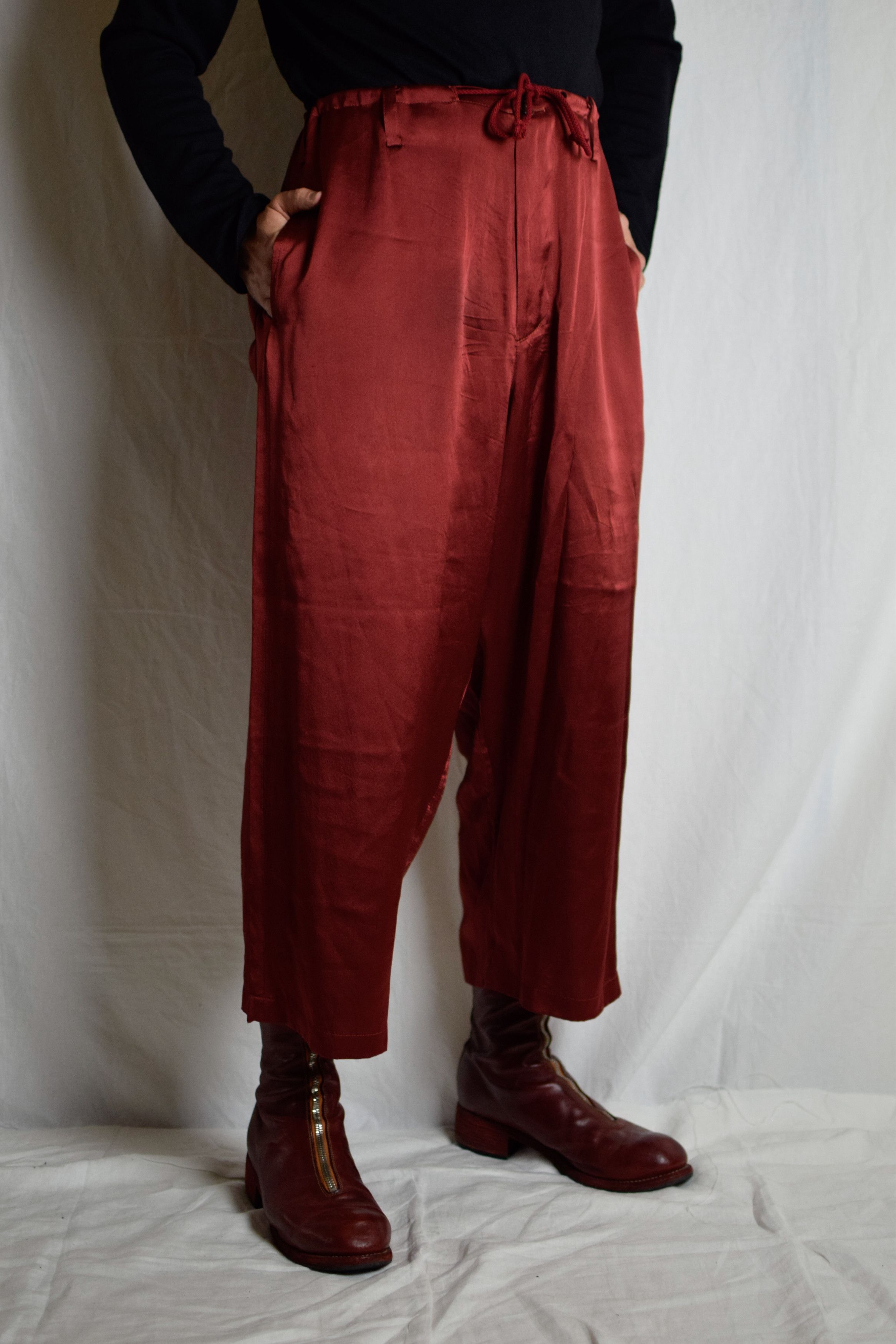 Yohji Yamamoto YYPH AW12 Red Silk Pants - HD-P29-406 Size US 34 / EU 50 - 1 Thumbnail