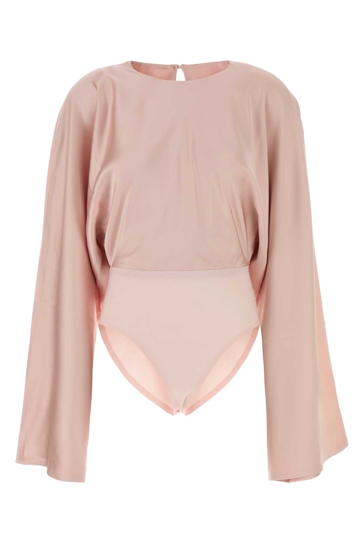 Norma Kamali Pink Satin Bodysuit Size M / US 6-8 / IT 42-44 - 1 Thumbnail