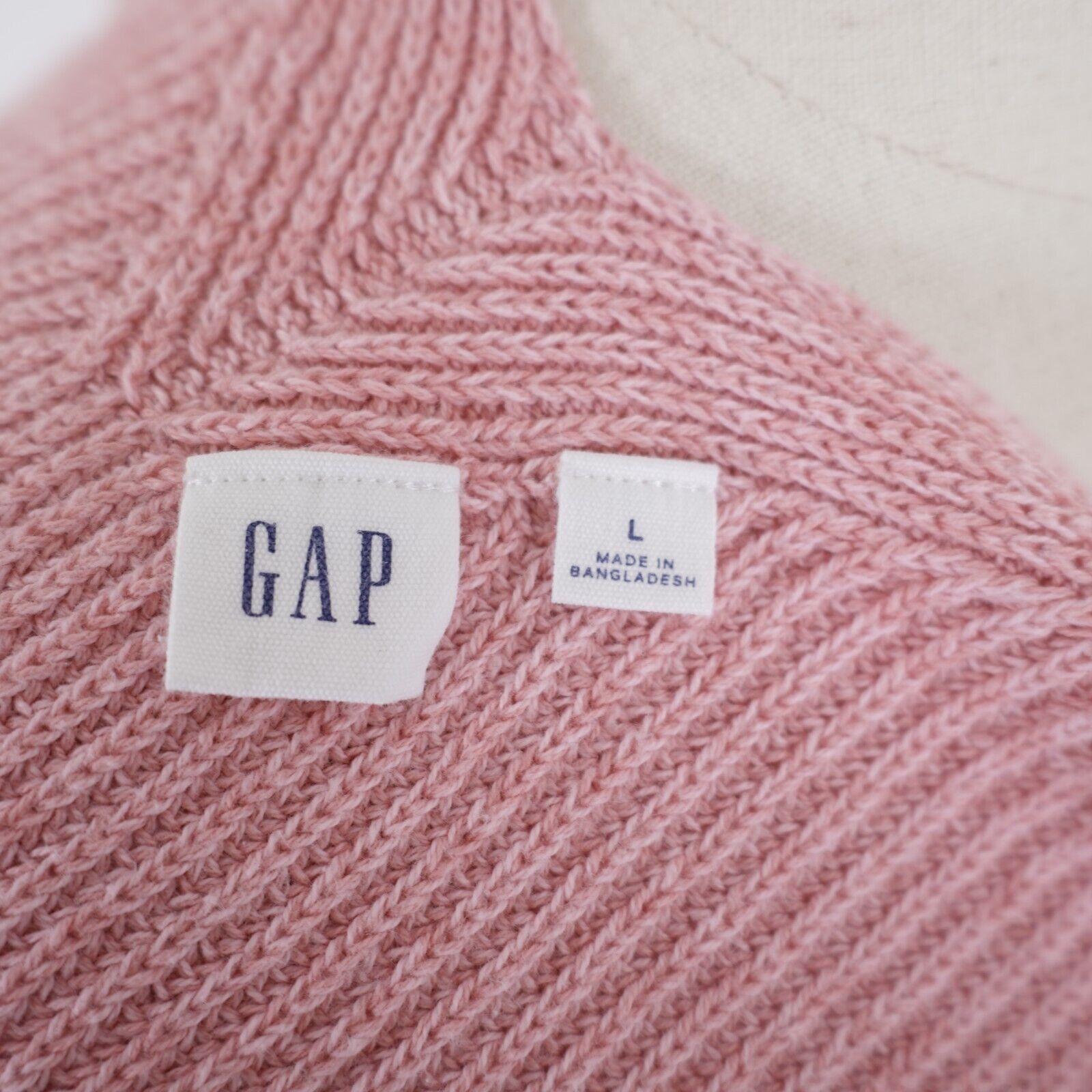 Gap Gap Pink Ribbed Cotton V-Neck Sweater Vest Large Size L / US 10 / IT 46 - 7 Thumbnail