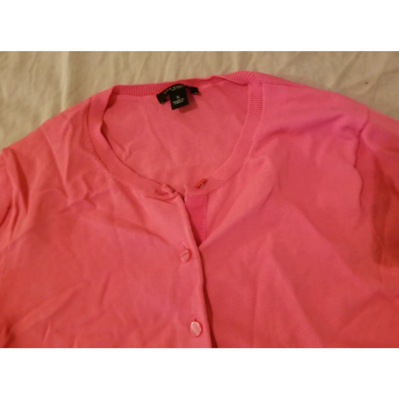 Ann Taylor Womens Ann Taylor Cardigan Sweater Jacket S Small Pink Salmon Sweater Jacket Women Small Pink Salmon Size S / US 4 / IT 40 - 3 Thumbnail