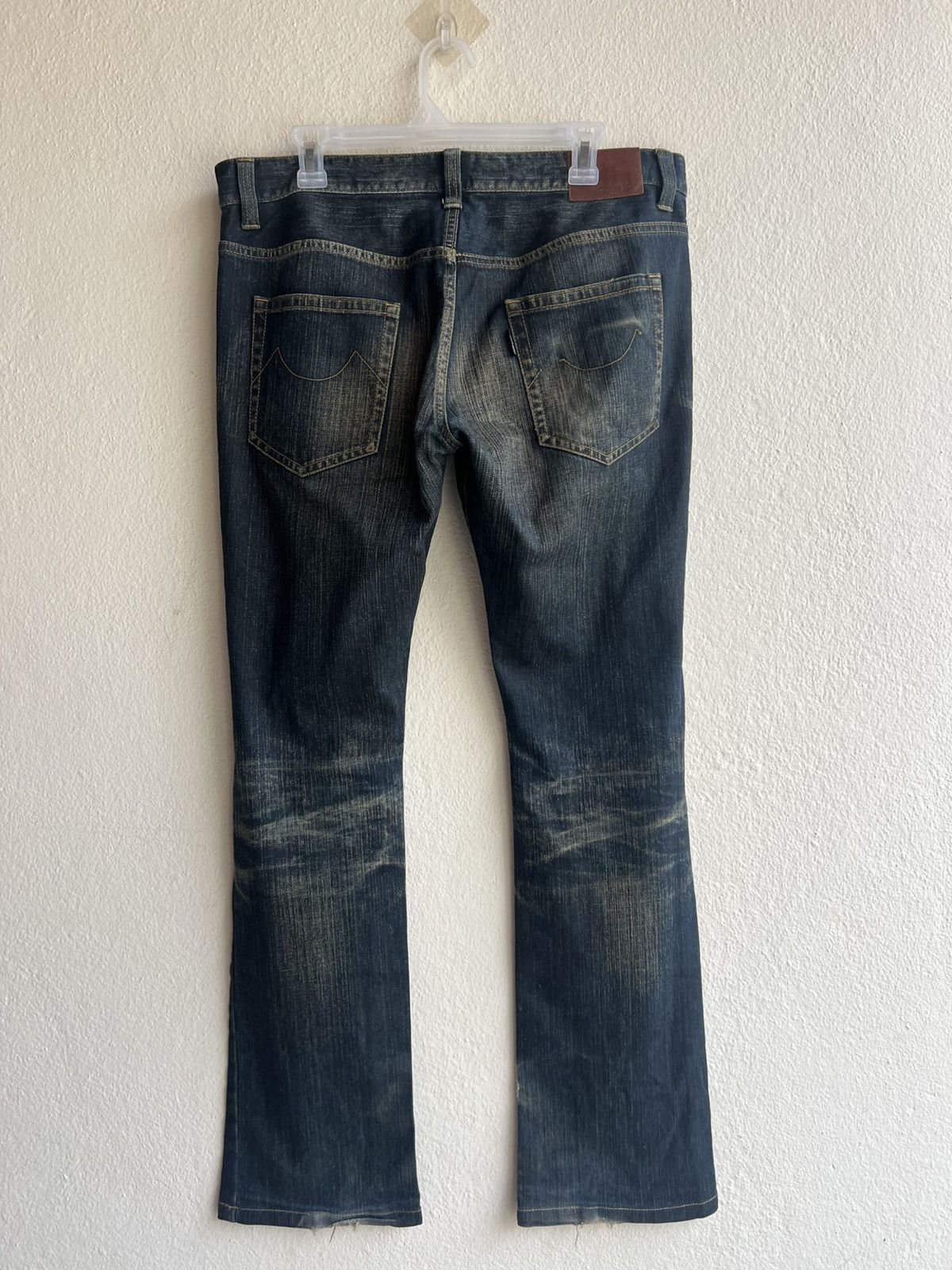 Tornado Mart Trashed Tornado Mart Distress Dirty Mud Denim Flare Jeans Size US 33 - 2 Thumbnail