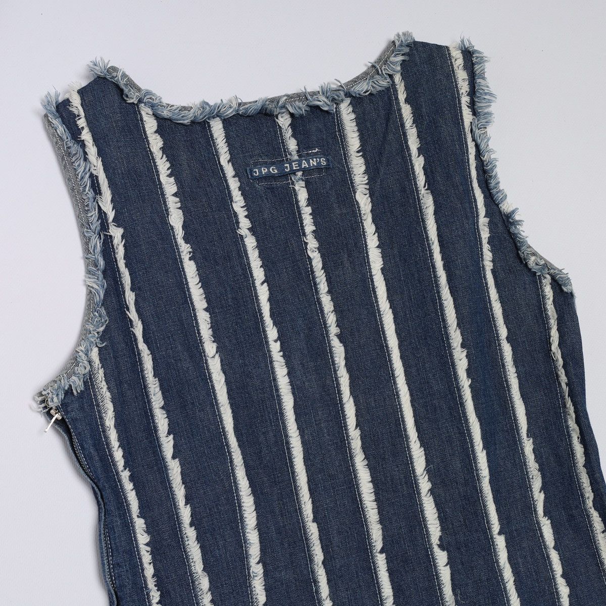 Jean Paul Gaultier Jean Paul Gaultier JPG Jeans Denim Raw Edge Fringe Dress Max Size M / US 6-8 / IT 42-44 - 15 Thumbnail