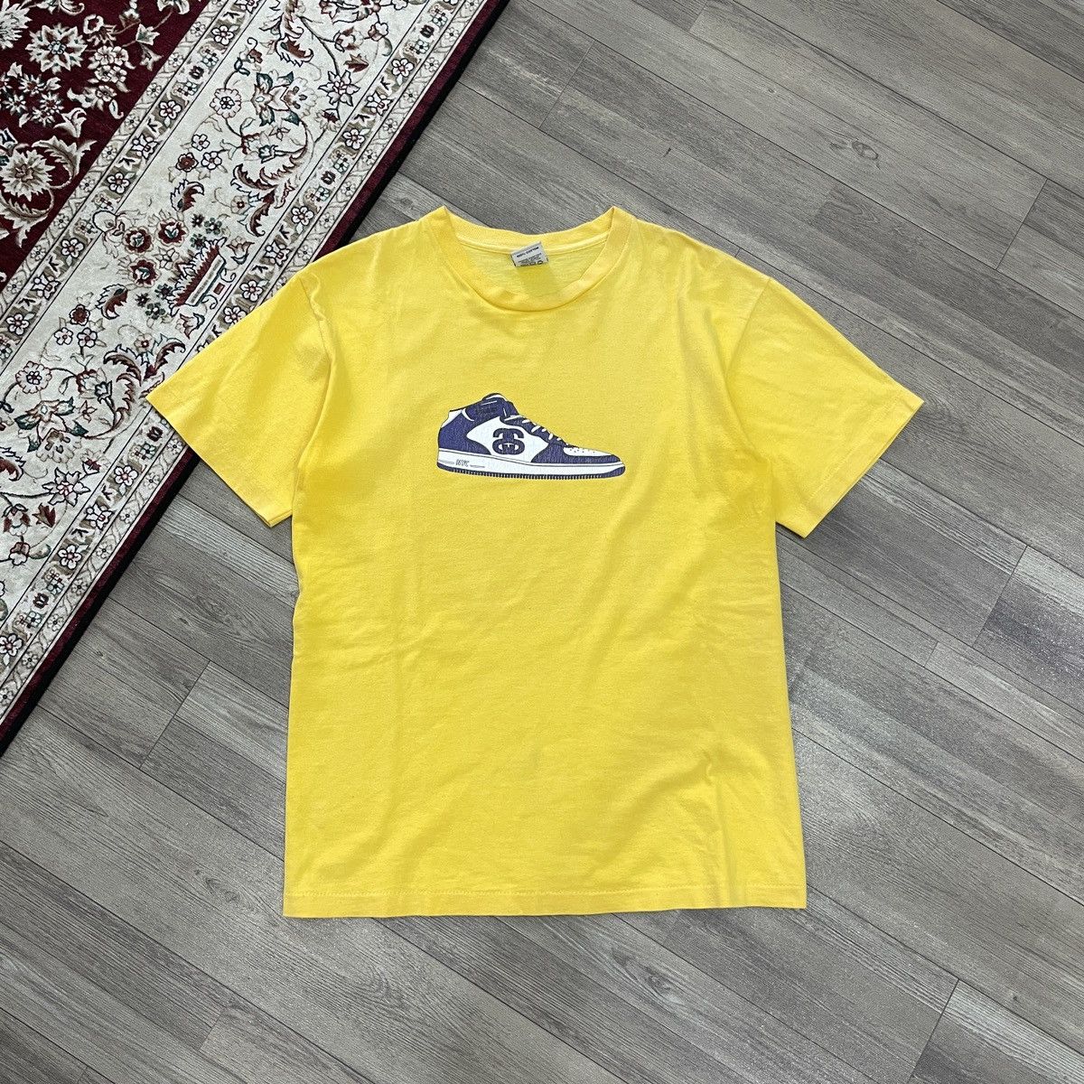 image of Stussy Ripoff Nike Air Jordan Shoe in Yellow, Men's (Size Medium)