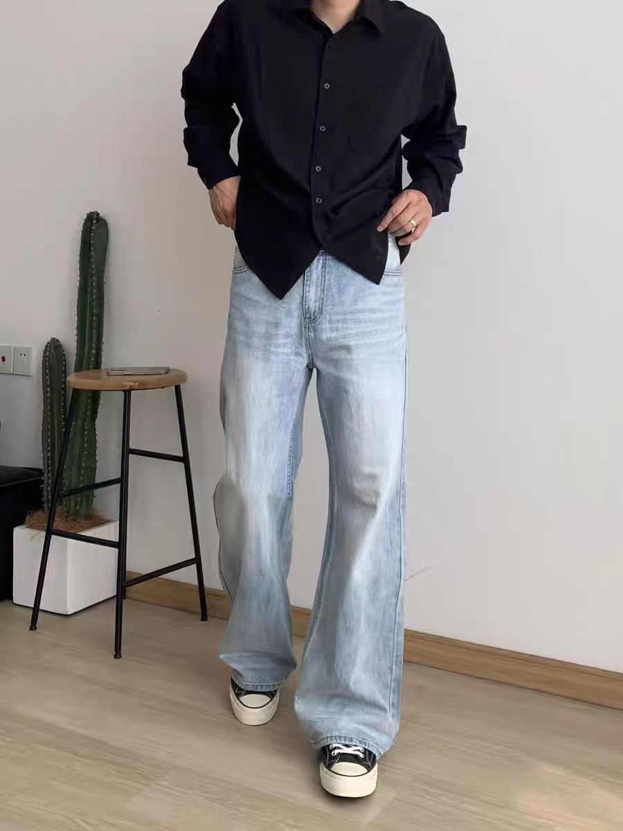 Japanese Brand × Vintage Vintage Wash Ripple Ice Blue Relaxed Jeans Size US 30 / EU 46 - 1 Thumbnail