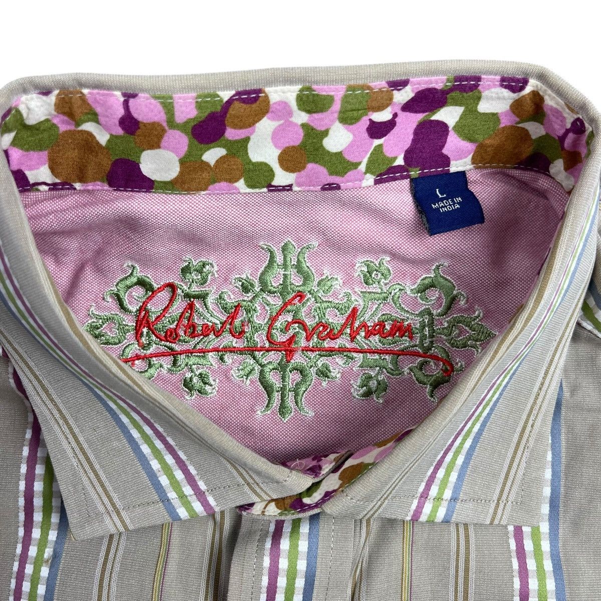 Robert Graham Robert Graham Button Up Shirt Multicolor Striped Long Sleeve Size US L / EU 52-54 / 3 - 4 Thumbnail