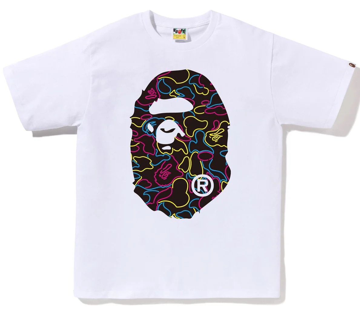Bape A BATHING APE NEON CAMO BIG APE HEAD TEE Size US XL / EU 56 / 4 - 1 Thumbnail