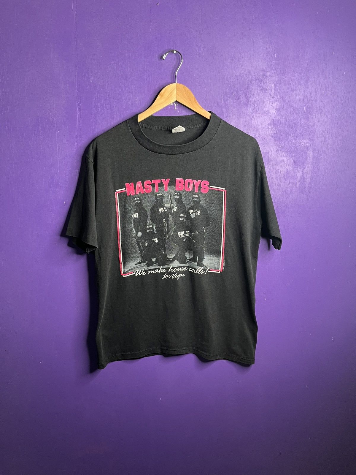 Vintage Vintage 90s Nasty boys Las Vegas police t-shirt Size US L / EU 52-54 / 3 - 1 Thumbnail