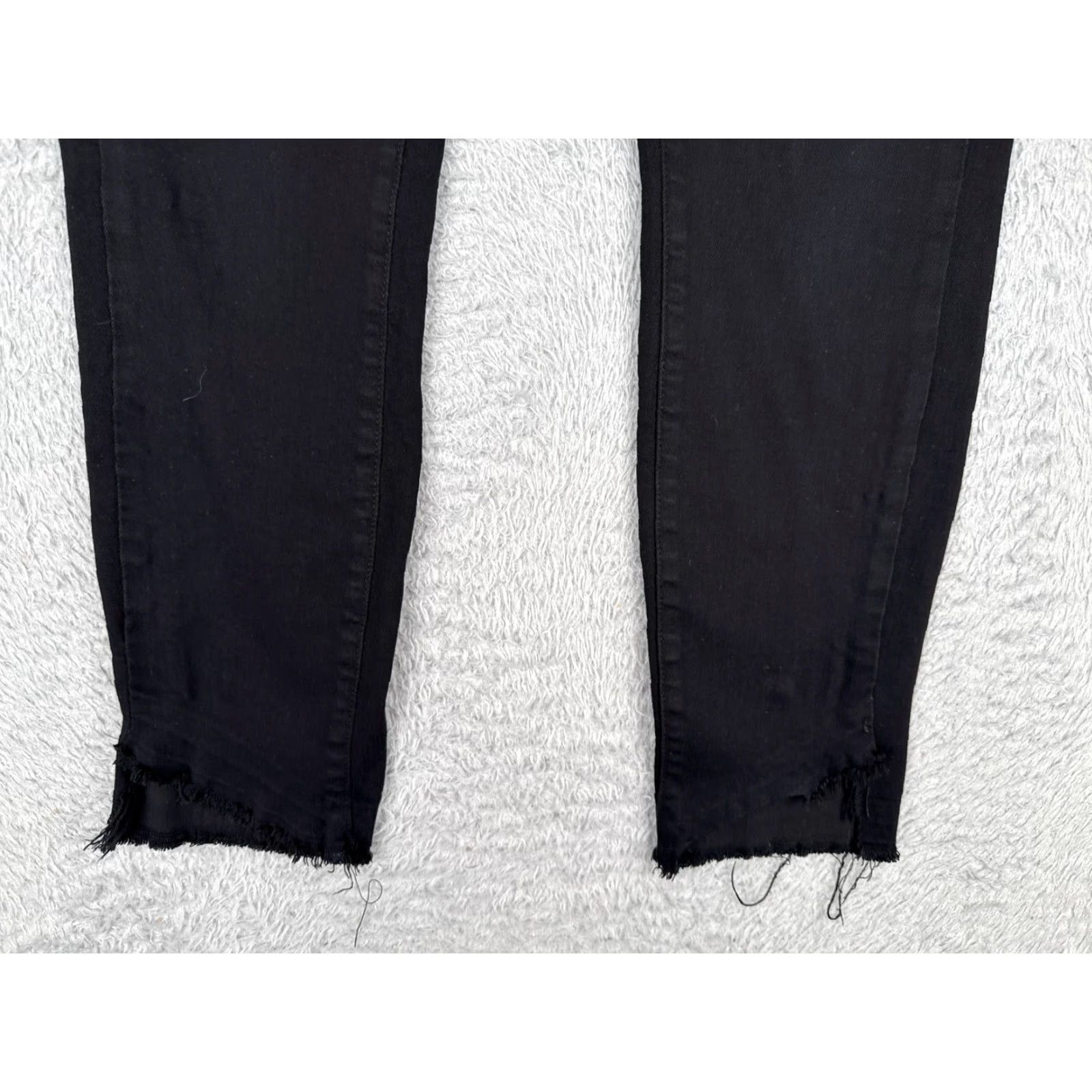 Paige Paige Jeans Womens Hoxton Ankle High Rise Skinny 25 Black Raw Hem Made USA Size 42" / US 20 - 2 Thumbnail