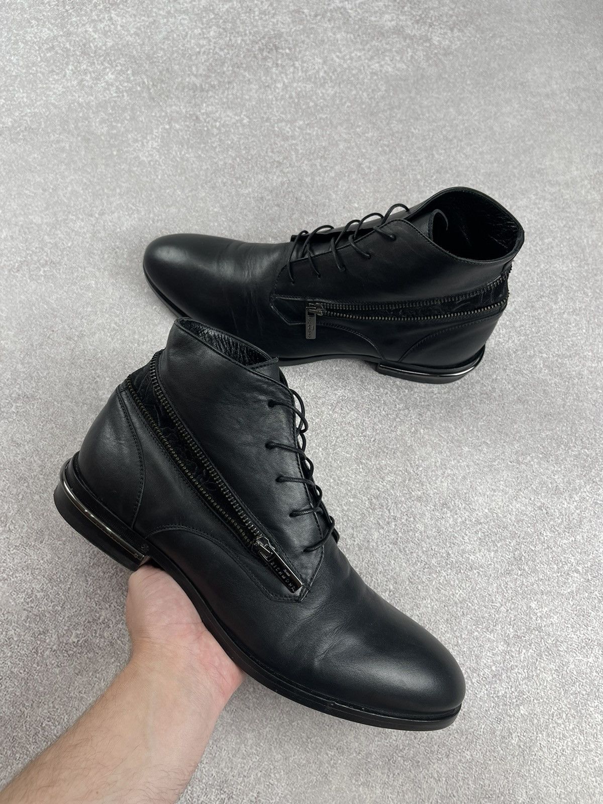 John Richmond John Richmond Black Leather Boots Size 41 Size US 8 / EU 41 - 7 Thumbnail