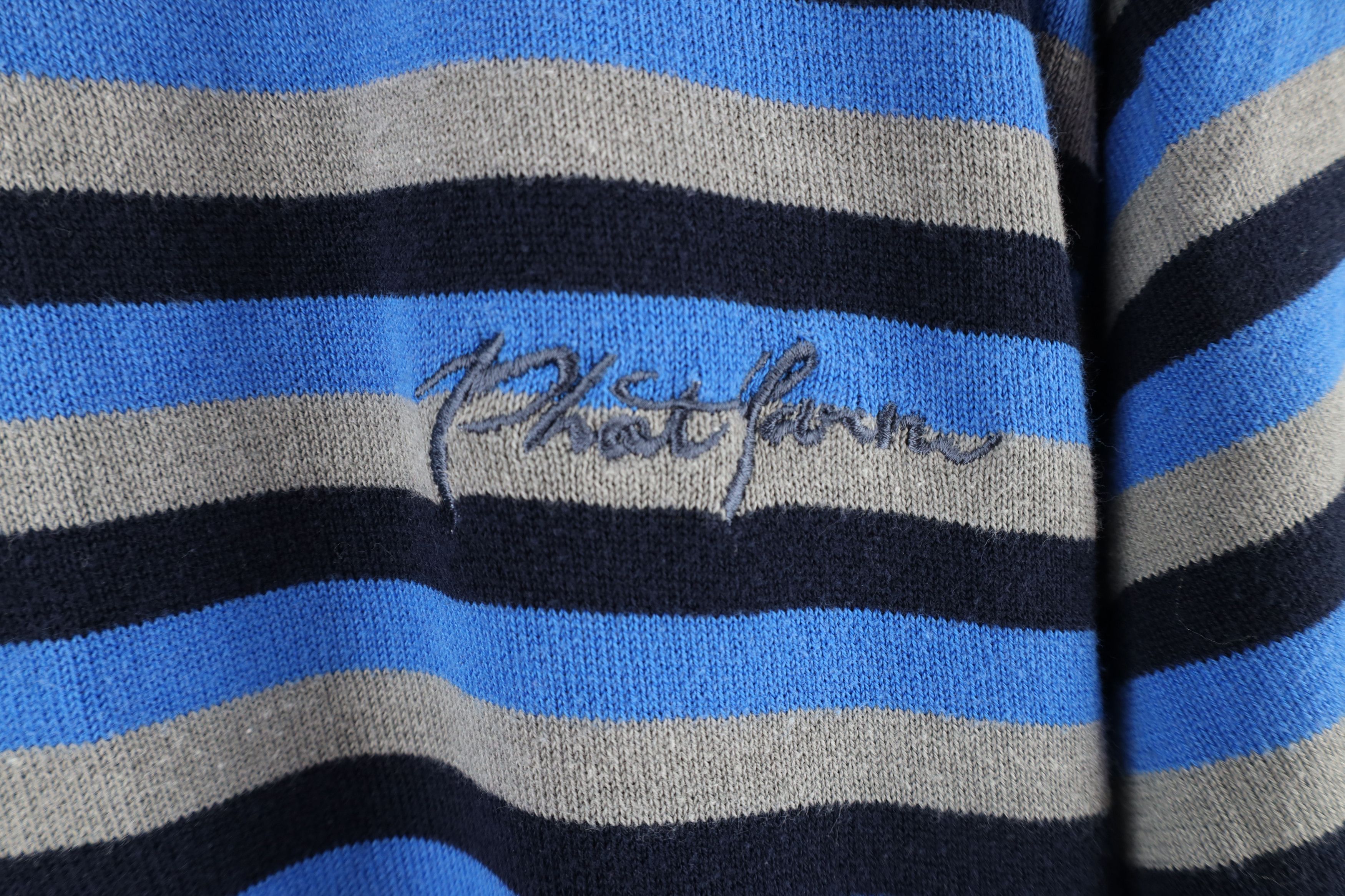 Phat Farm × Vintage Vintage Phat Farm Fit Striped Knit Short Sleeve Sweater Size US L / EU 52-54 / 3 - 4 Thumbnail