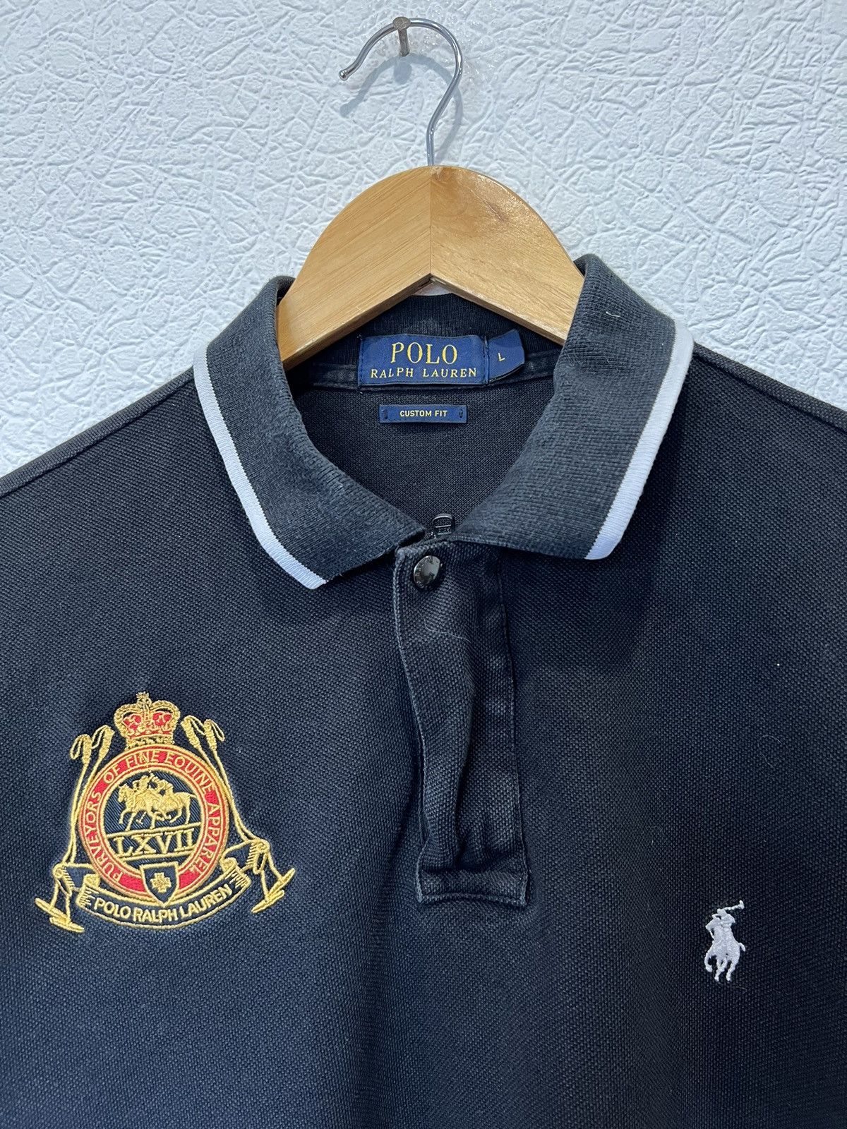 Vintage Vintage Polo Ralph Lauren Black Polo Shirt Tee Size US L / EU 52-54 / 3 - 2 Thumbnail