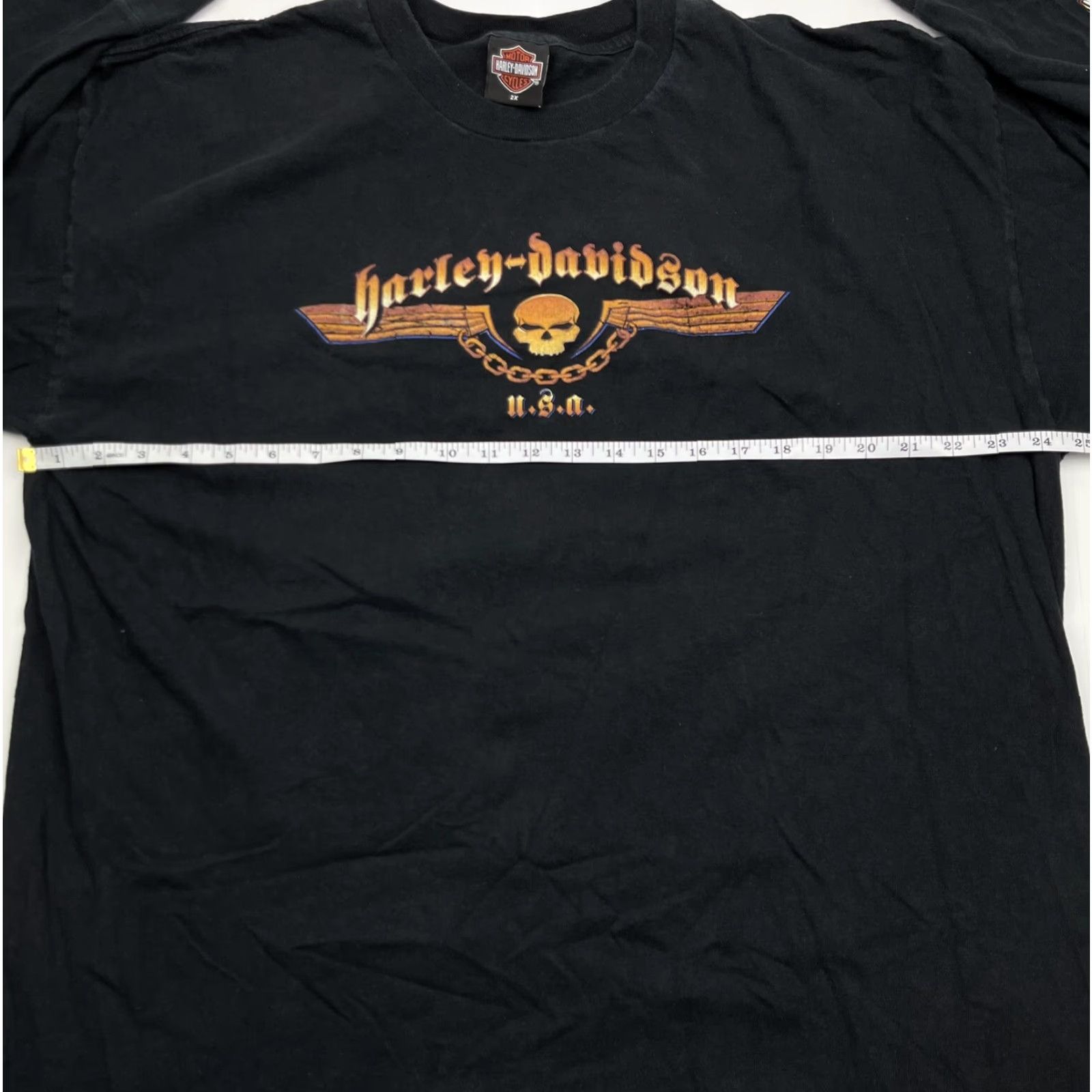 Harley Davidson Harley-Davidson Mens Shirt Long Sleeve Double Sided Black L USA Crew Neck Cotton Logo T-Shirt Regular Vintage No Size US L / EU 52-54 / 3 - 4 Thumbnail
