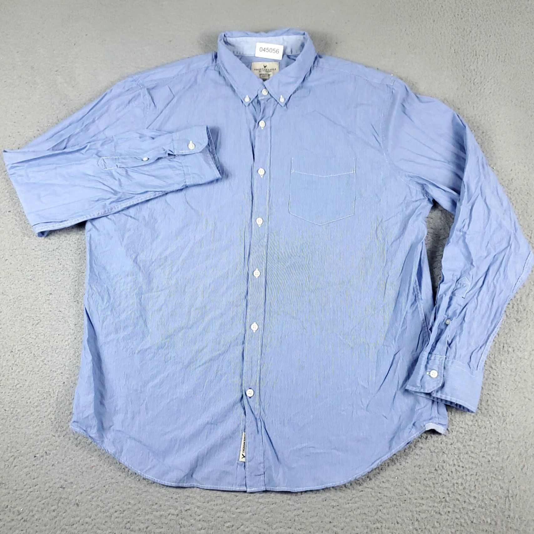American Eagle Outfitters American Eagle Outfitters Shirt Men XL Blue Plaid Long Sleeve Button-Up Cotton Casual Mens Size US XL / EU 56 / 4 - 2 Thumbnail