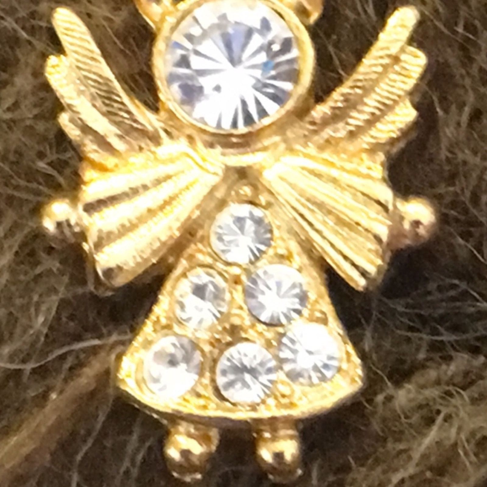 Vintage Vintage CAMCO gold tone crystal angel necklace Size ONE SIZE - 7 Thumbnail