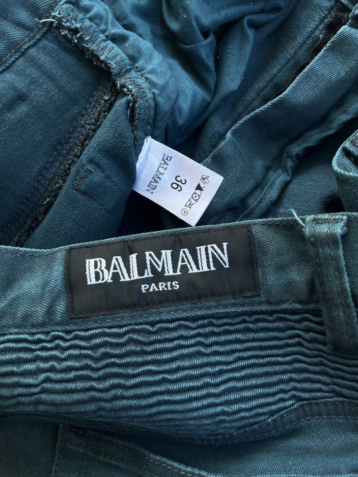 Balmain Moto Biker Cargo Jeans Size US 35 - 4 Thumbnail