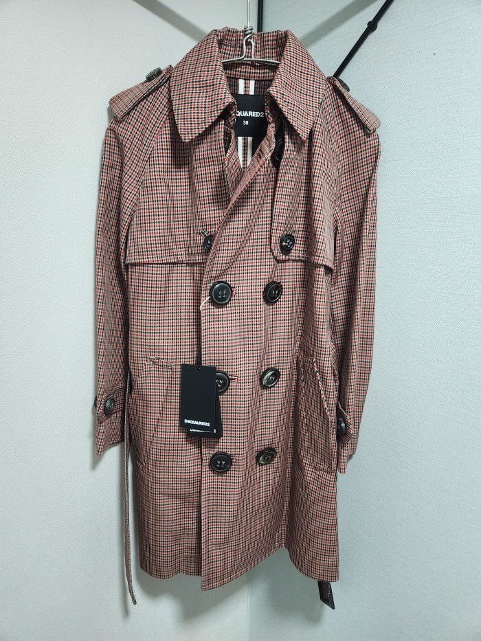 Dsquared2 DSQUARED2 Checkered Trench Coat Size XS / US 0-2 / IT 36-38 - 3 Thumbnail