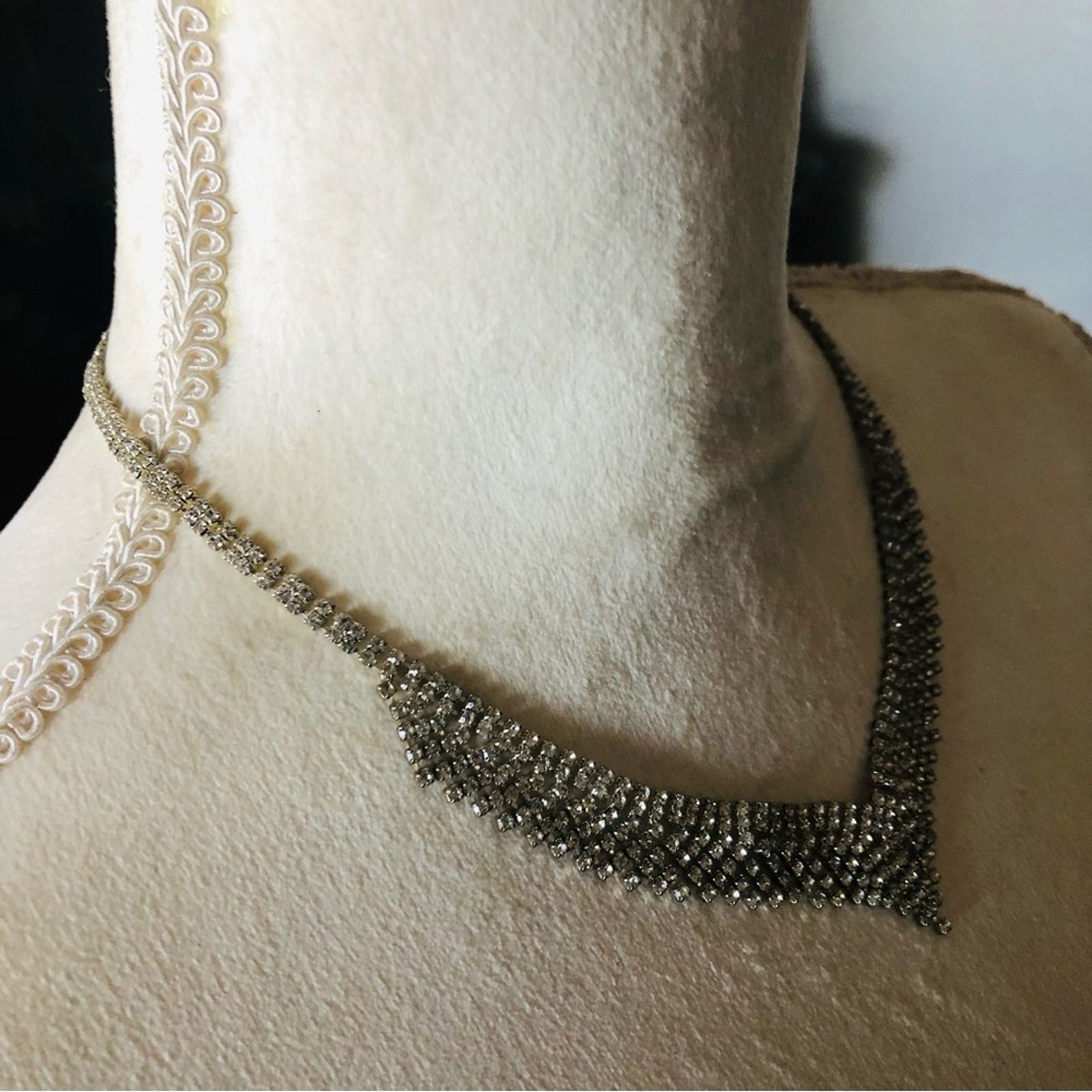 Jewelry Elegant clear rhinestone fringe necklace Size ONE SIZE - 6 Thumbnail