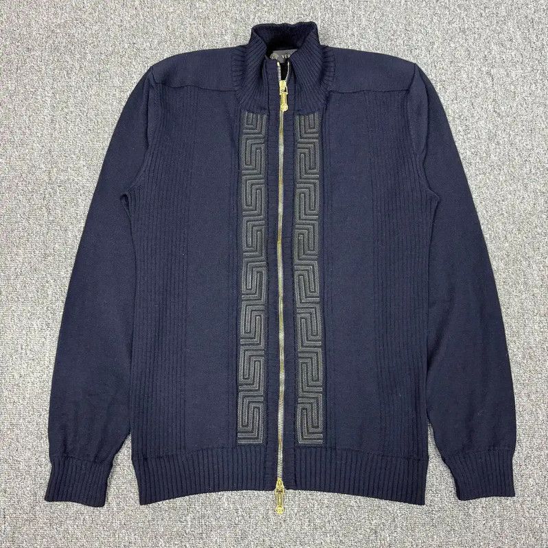 Versace Men's Blue Cotton Pullover Sweater 0089