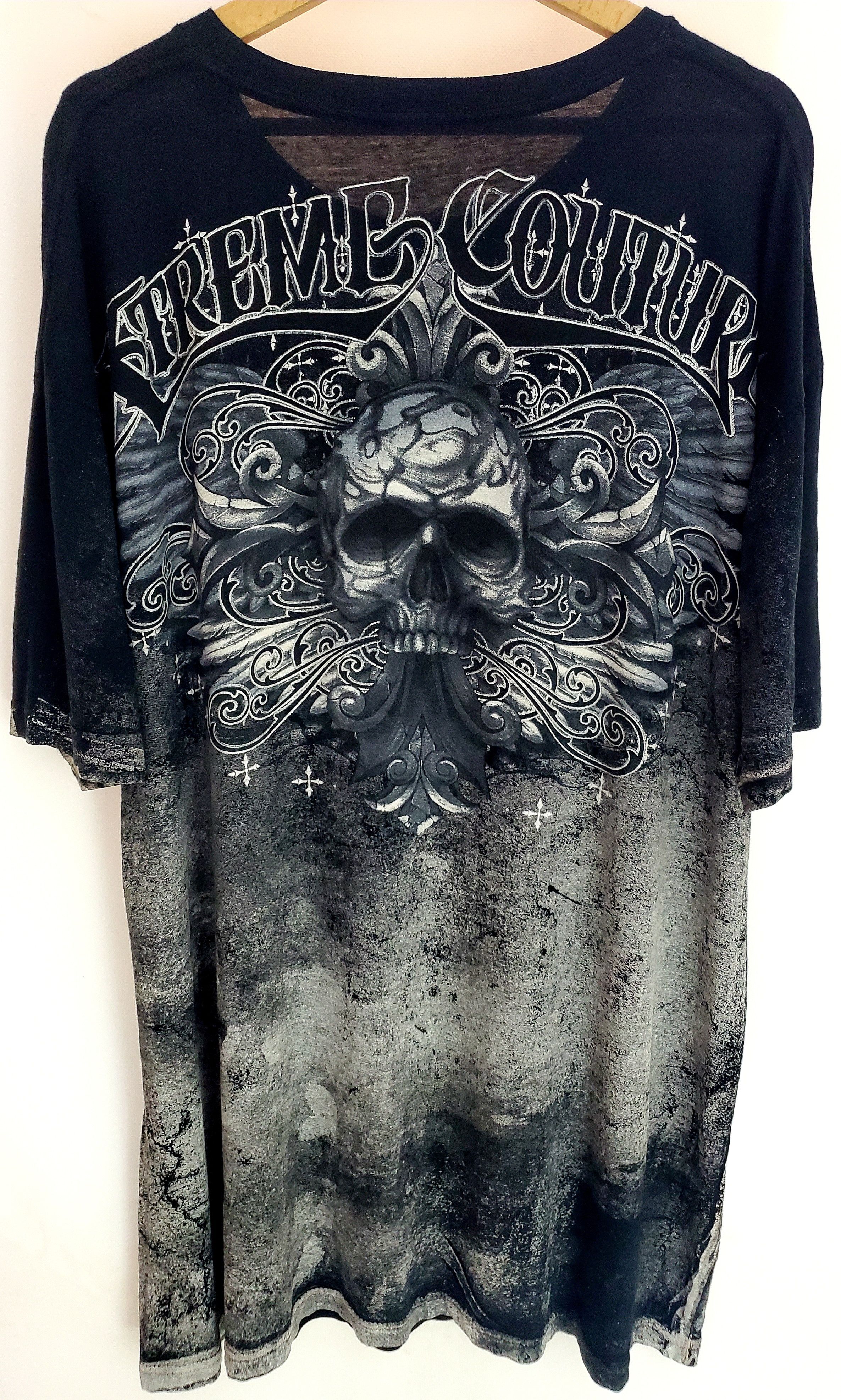 Affliction Xtreme Couture Wings Skull Crossbones Honor Glory 3XL Size US XXL / EU 58 / 5 - 3 Thumbnail