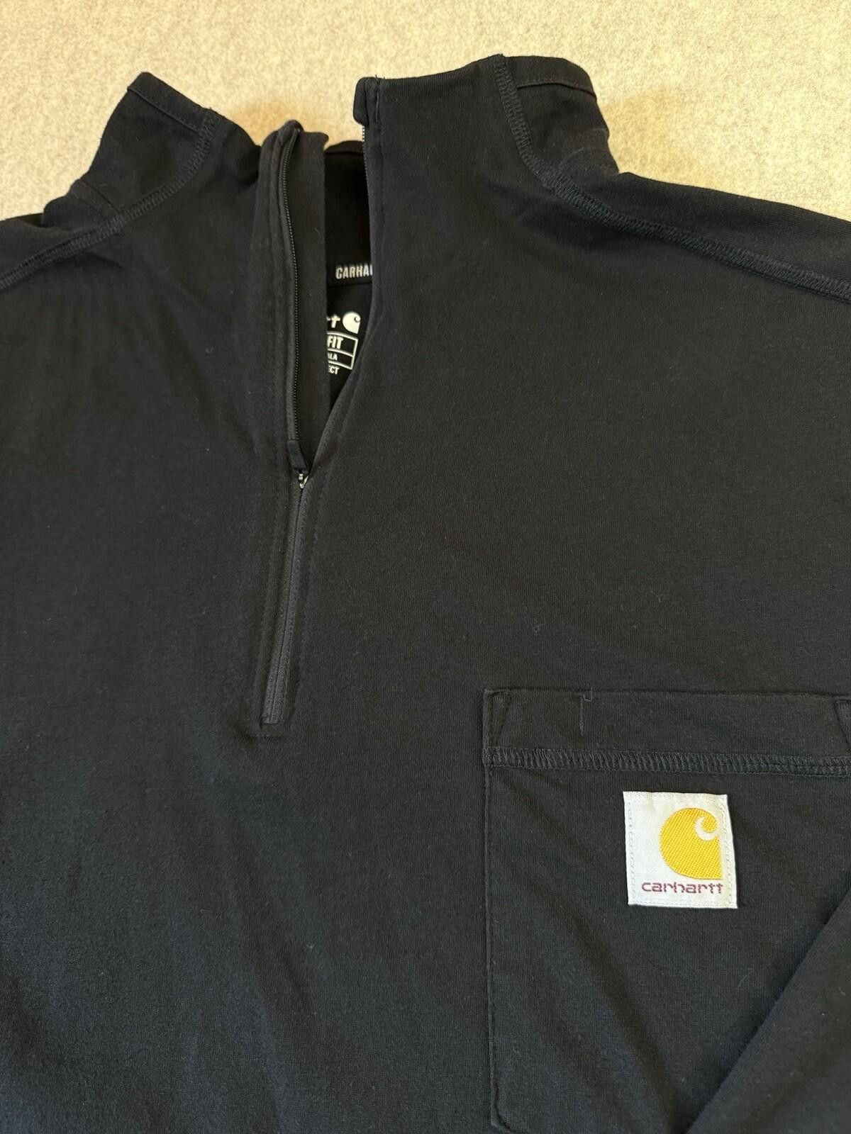 Carhartt CARHARTT Force 1/4 Zip Men's XL Black Long Sleeve Pullover Size US XL / EU 56 / 4 - 1 Thumbnail